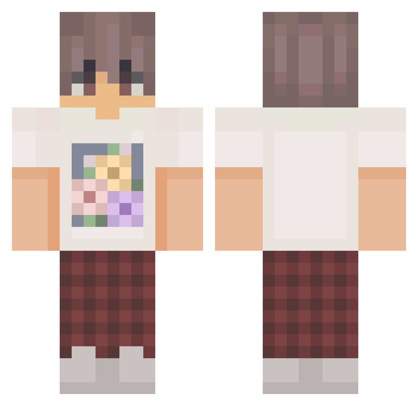 NerdySharkPirate Minecraft skin, front and back view