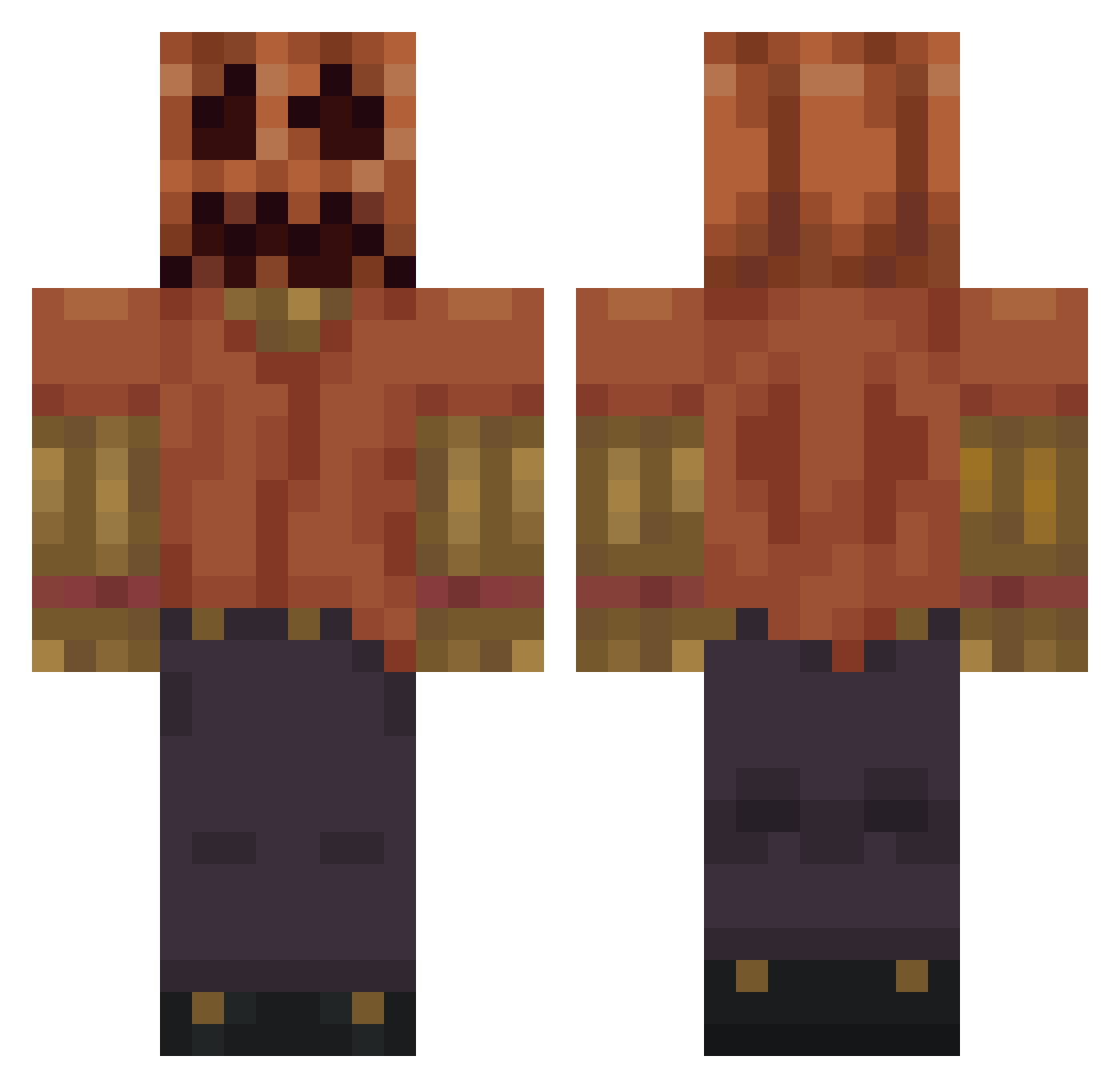 Obliterxtion Minecraft skin, front and back view