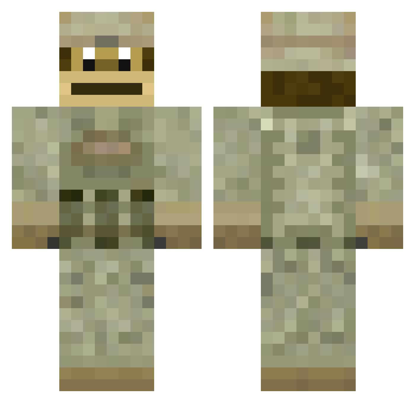 pandatach Minecraft skin, front and back view
