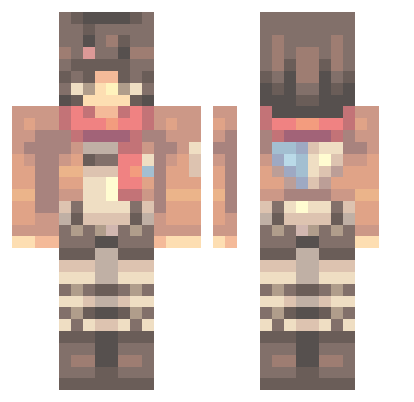 bigbruh123 Minecraft skin, front and back view