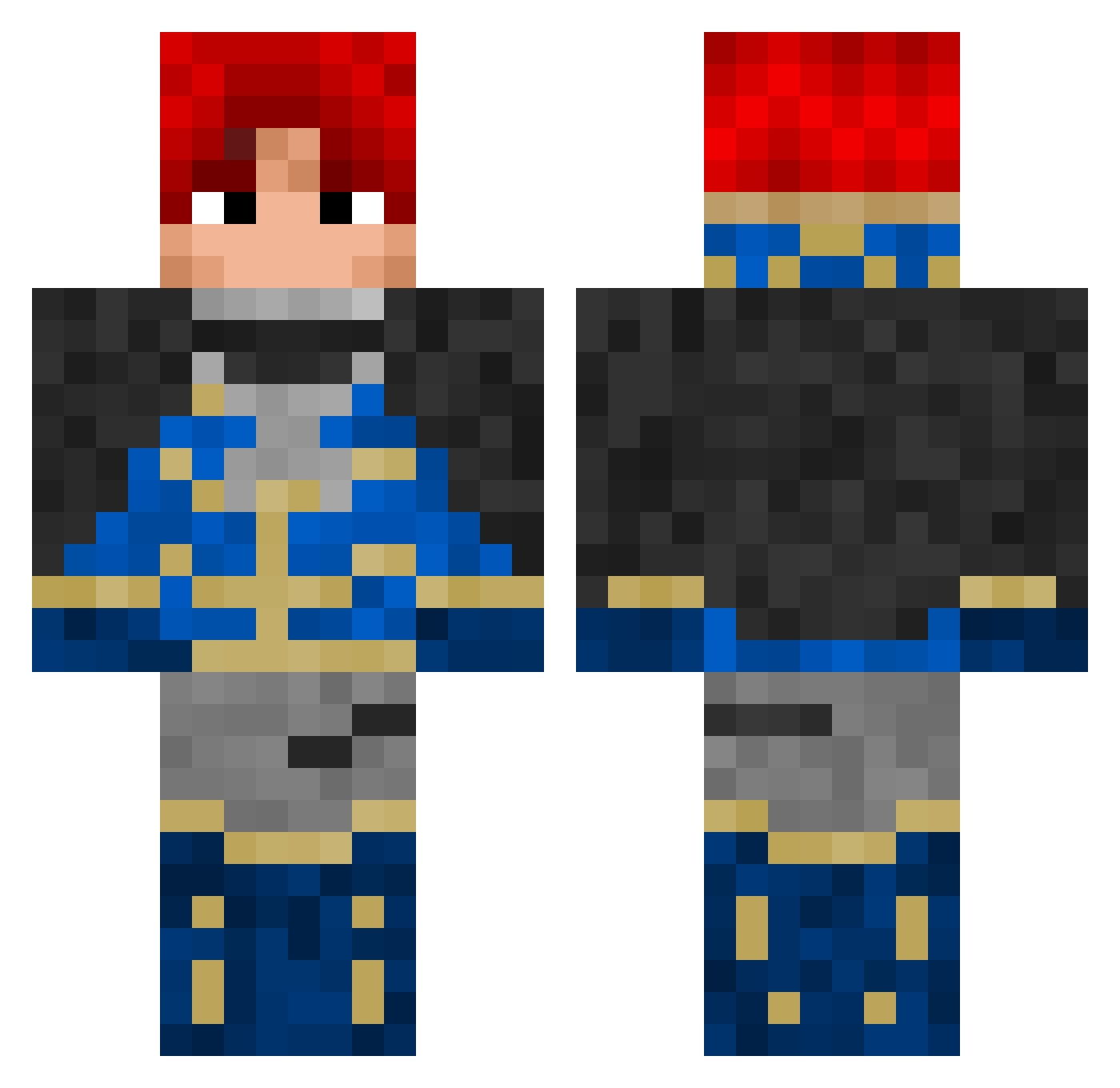 ZenithTheBroken Minecraft skin, front and back view