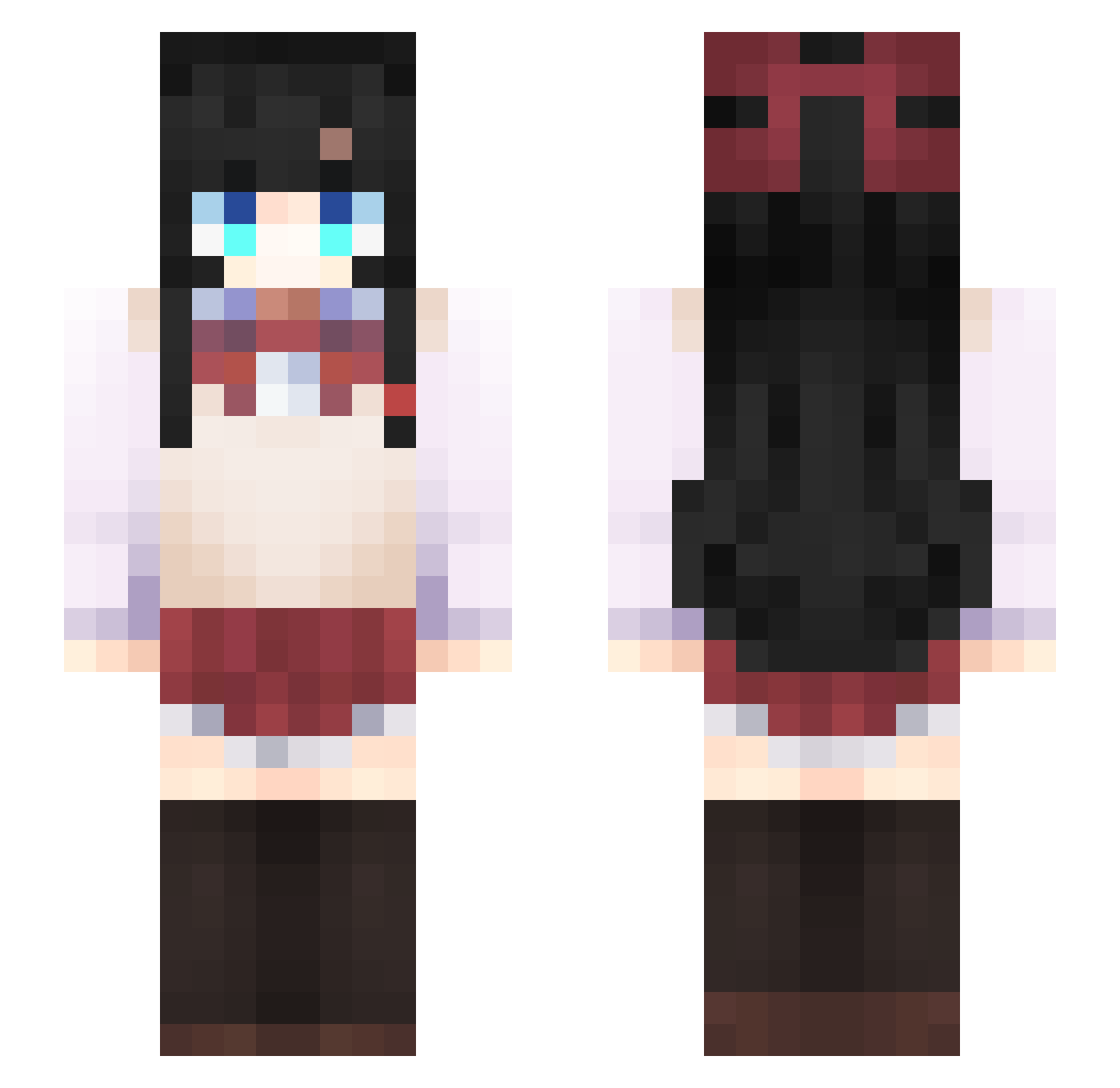 soymilk4709 Minecraft skin, front and back view