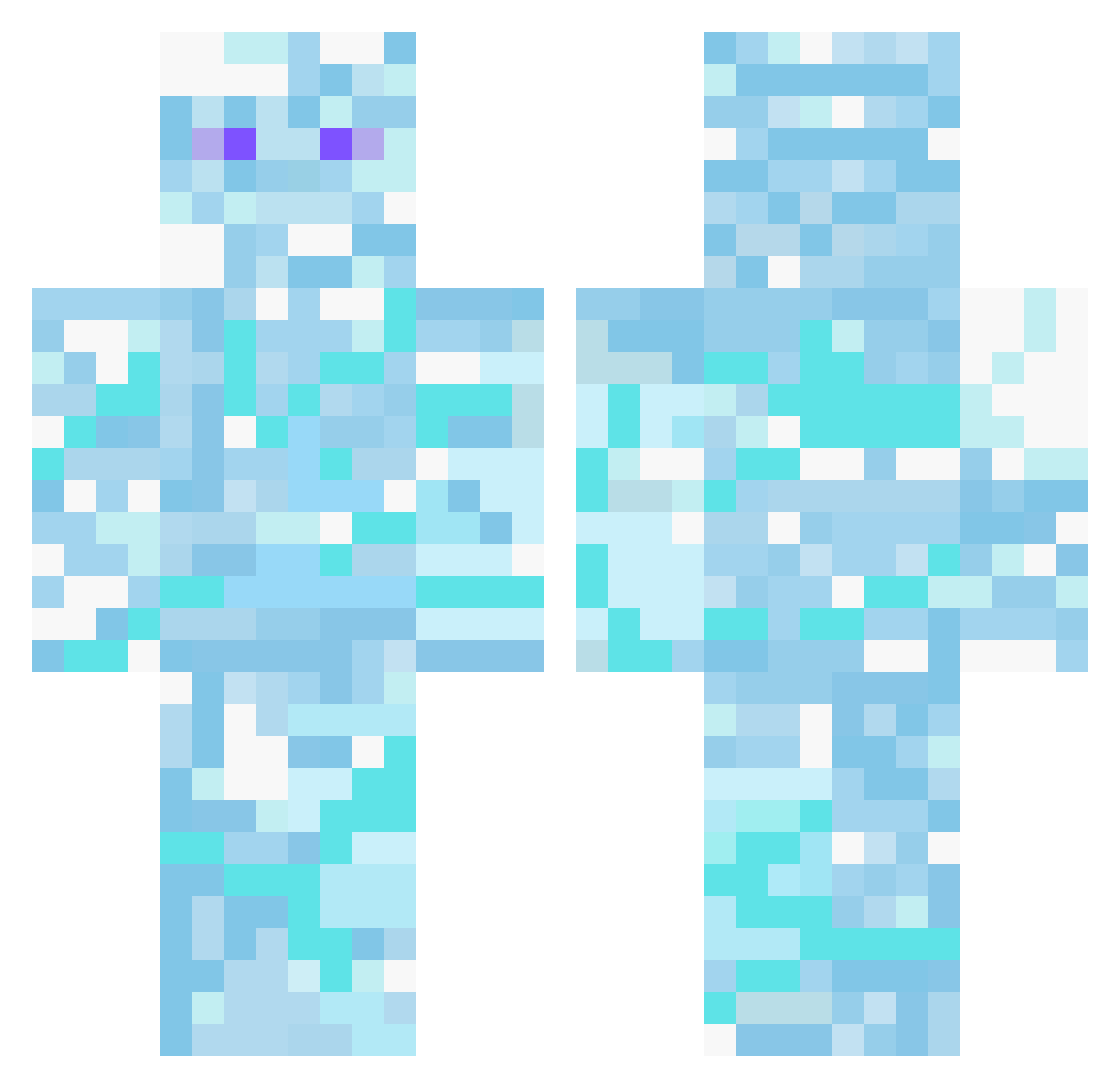 Theryxk Minecraft skin, front and back view