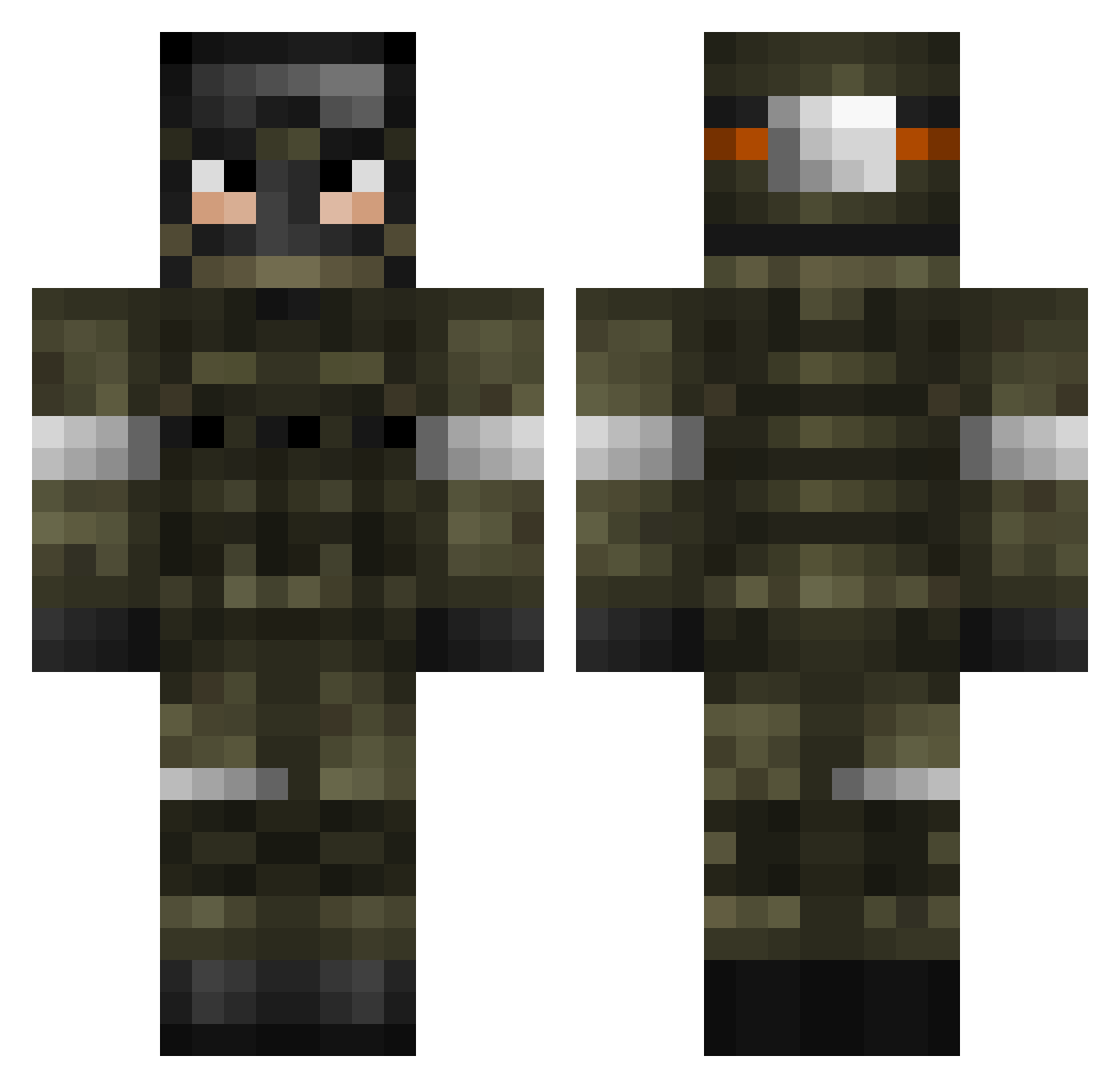 pituniek Minecraft skin, front and back view