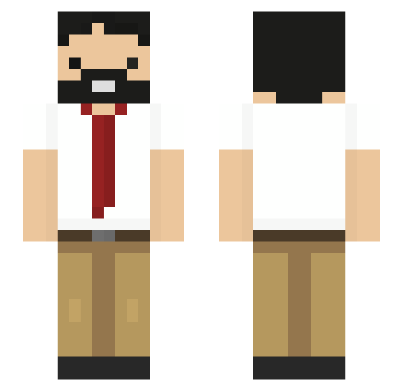 K0BMANDEN Minecraft skin, front and back view