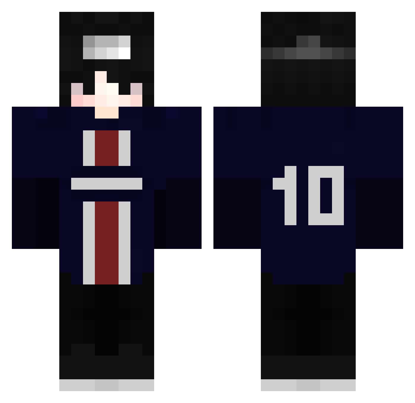 JH0NIN Minecraft skin, front and back view
