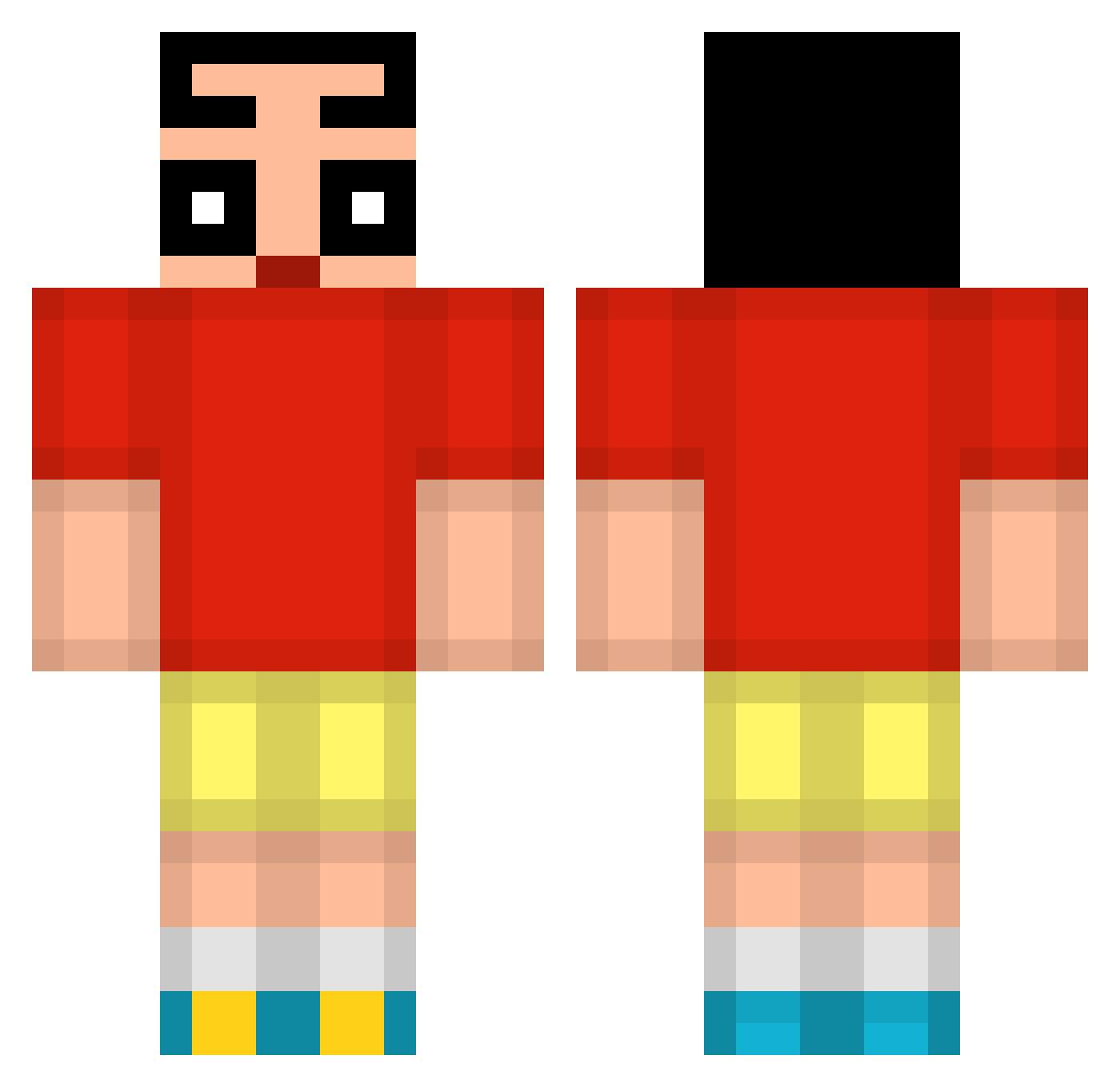 Twengg Minecraft skin, front and back view