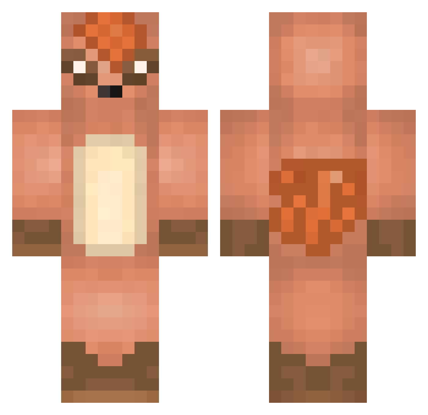 averter Minecraft skin, front and back view