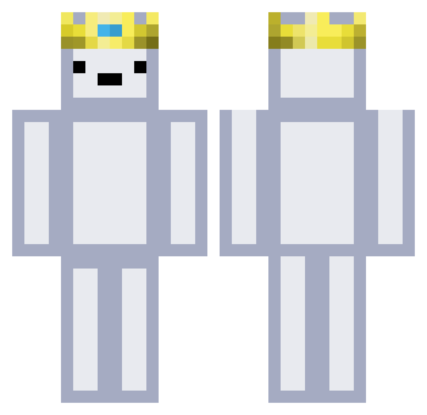 Tuilemin Minecraft skin, front and back view