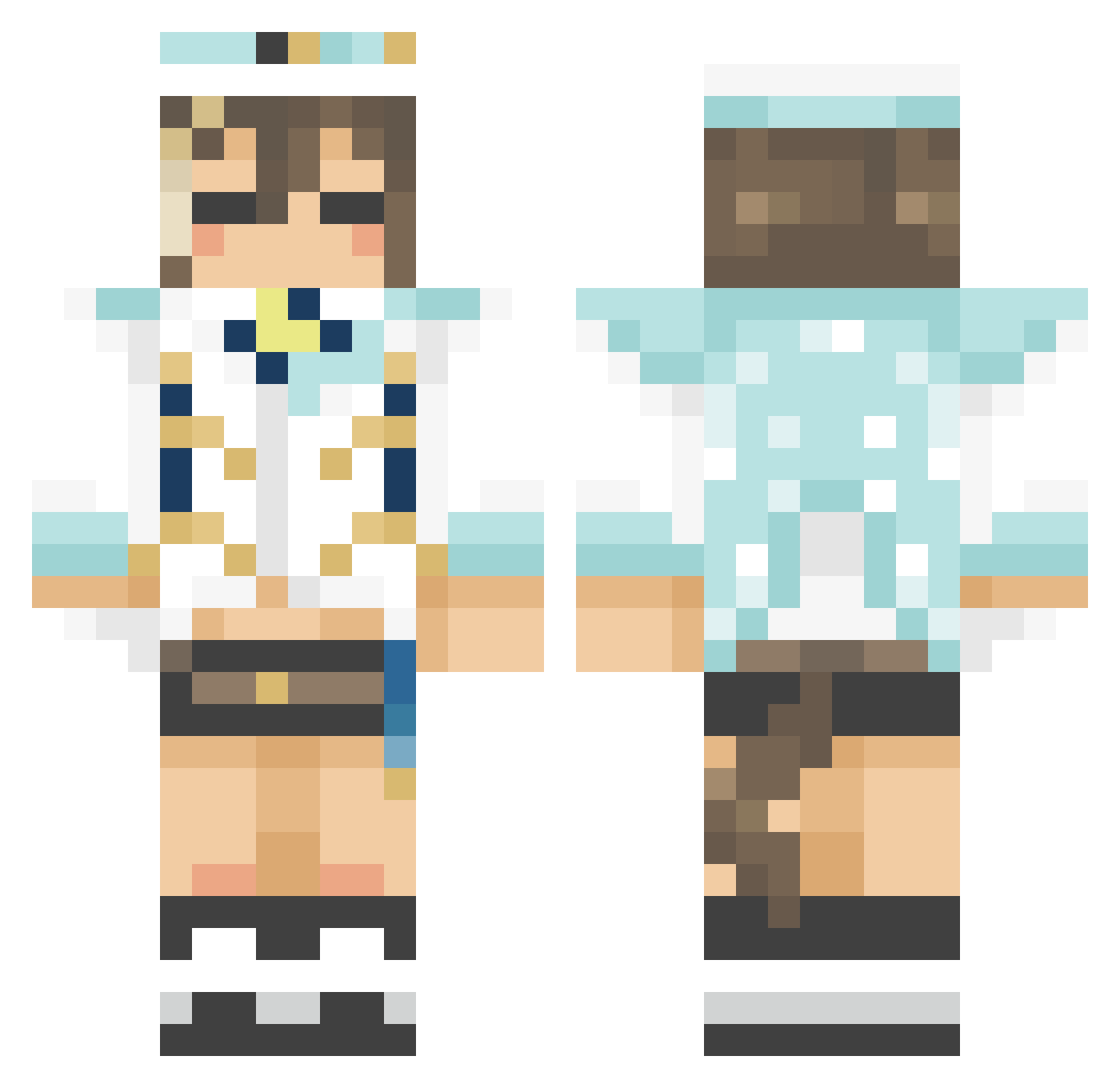 thecampingstalk Minecraft skin, front and back view