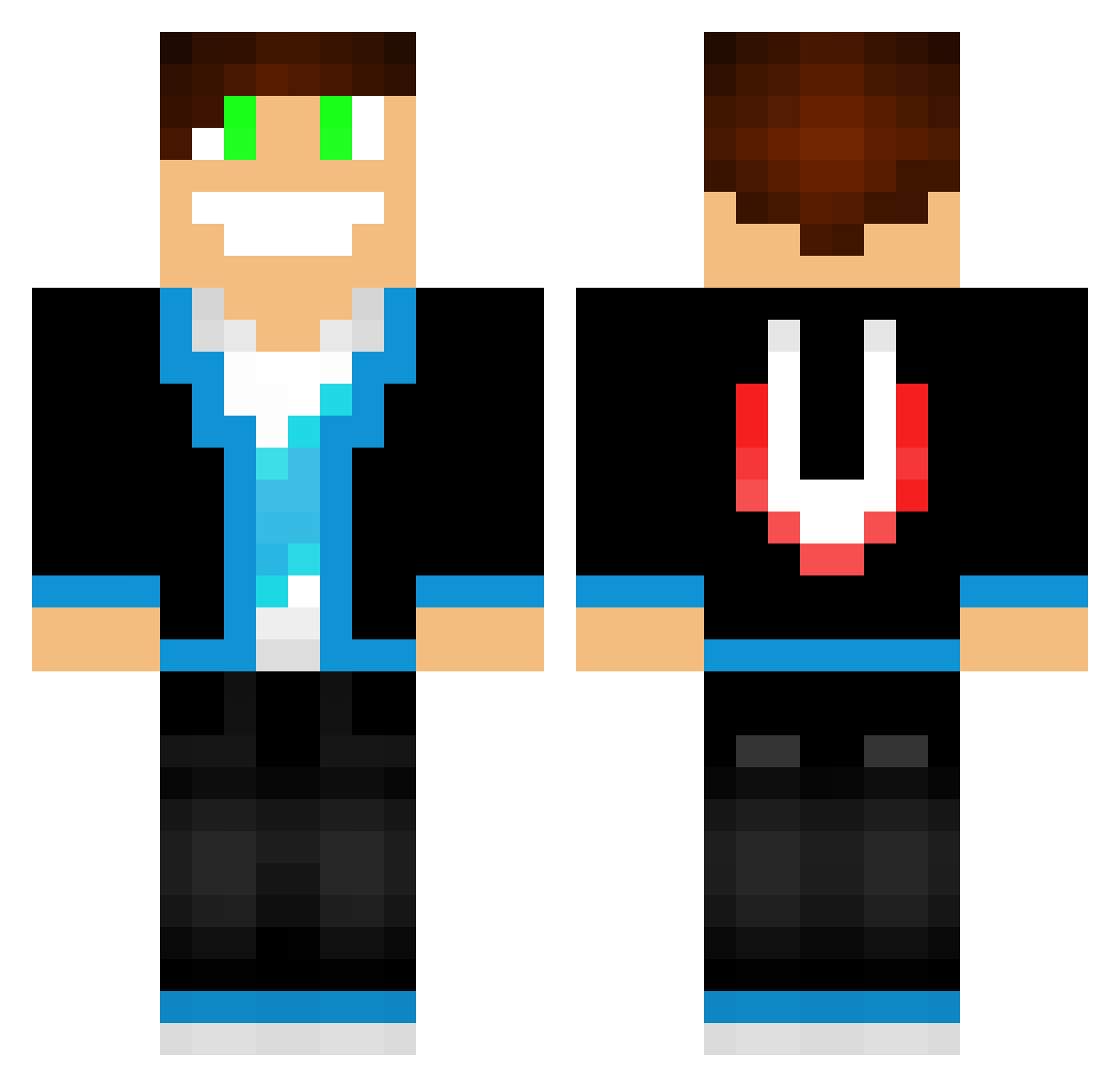 humonik Minecraft skin, front and back view
