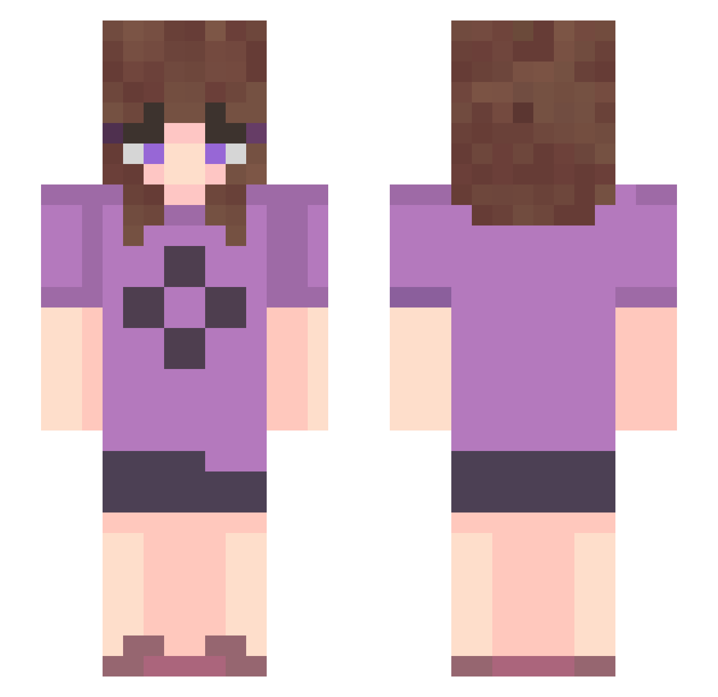 EnLZERO Minecraft skin, front and back view