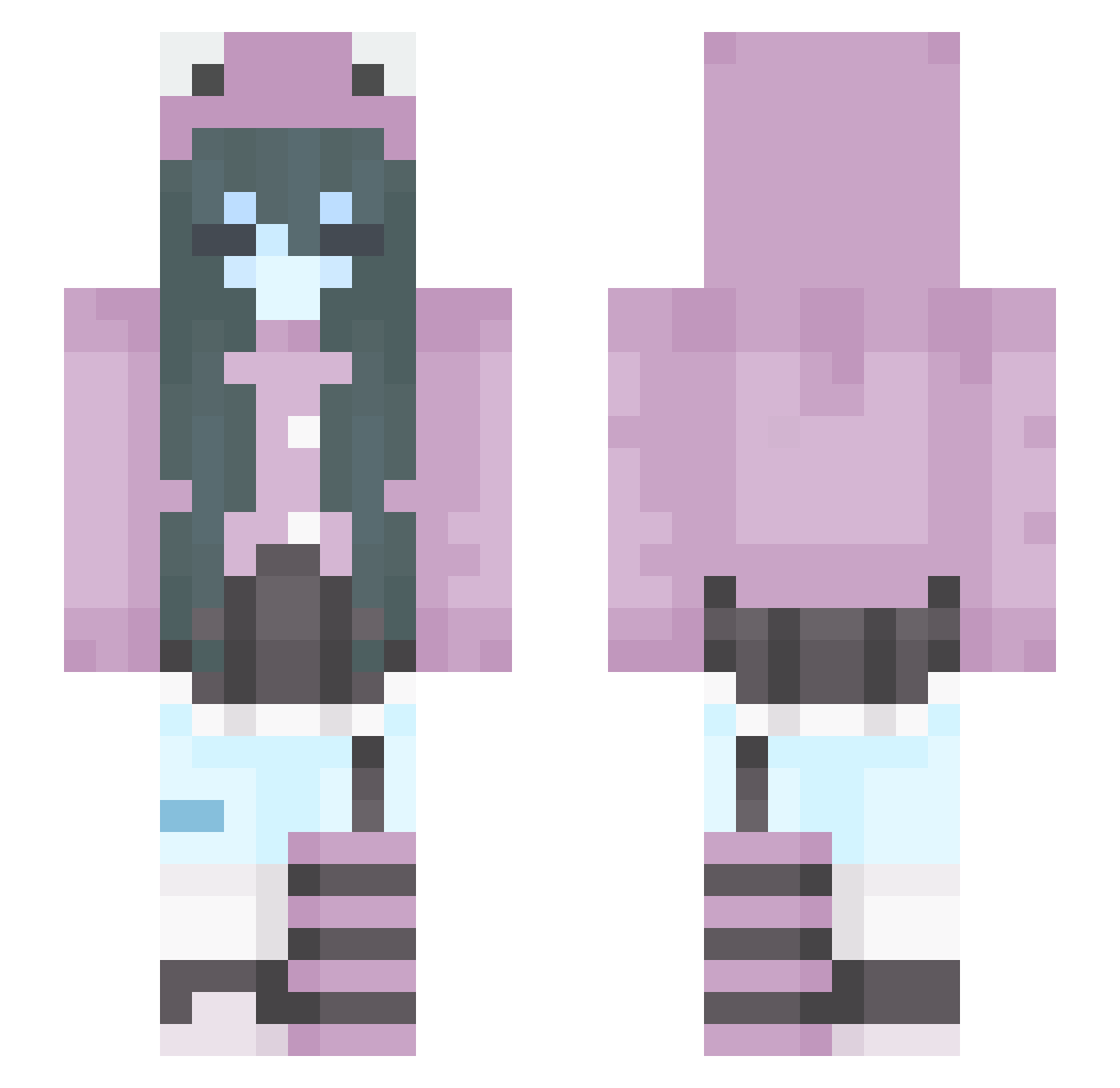 itsmeMIMI Minecraft skin, front and back view