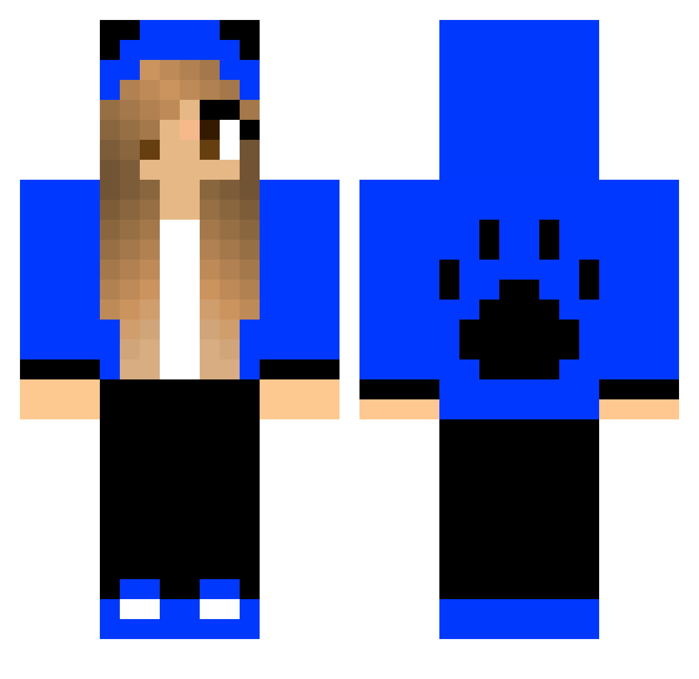 ThunderKingdom Minecraft skin, front and back view