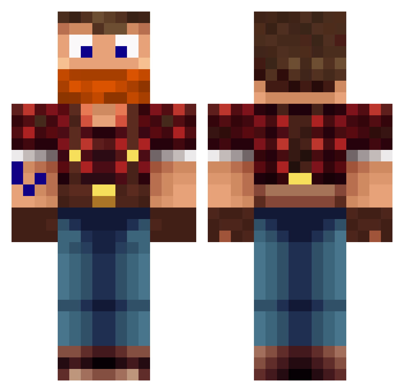 oddbjorns Minecraft skin, front and back view