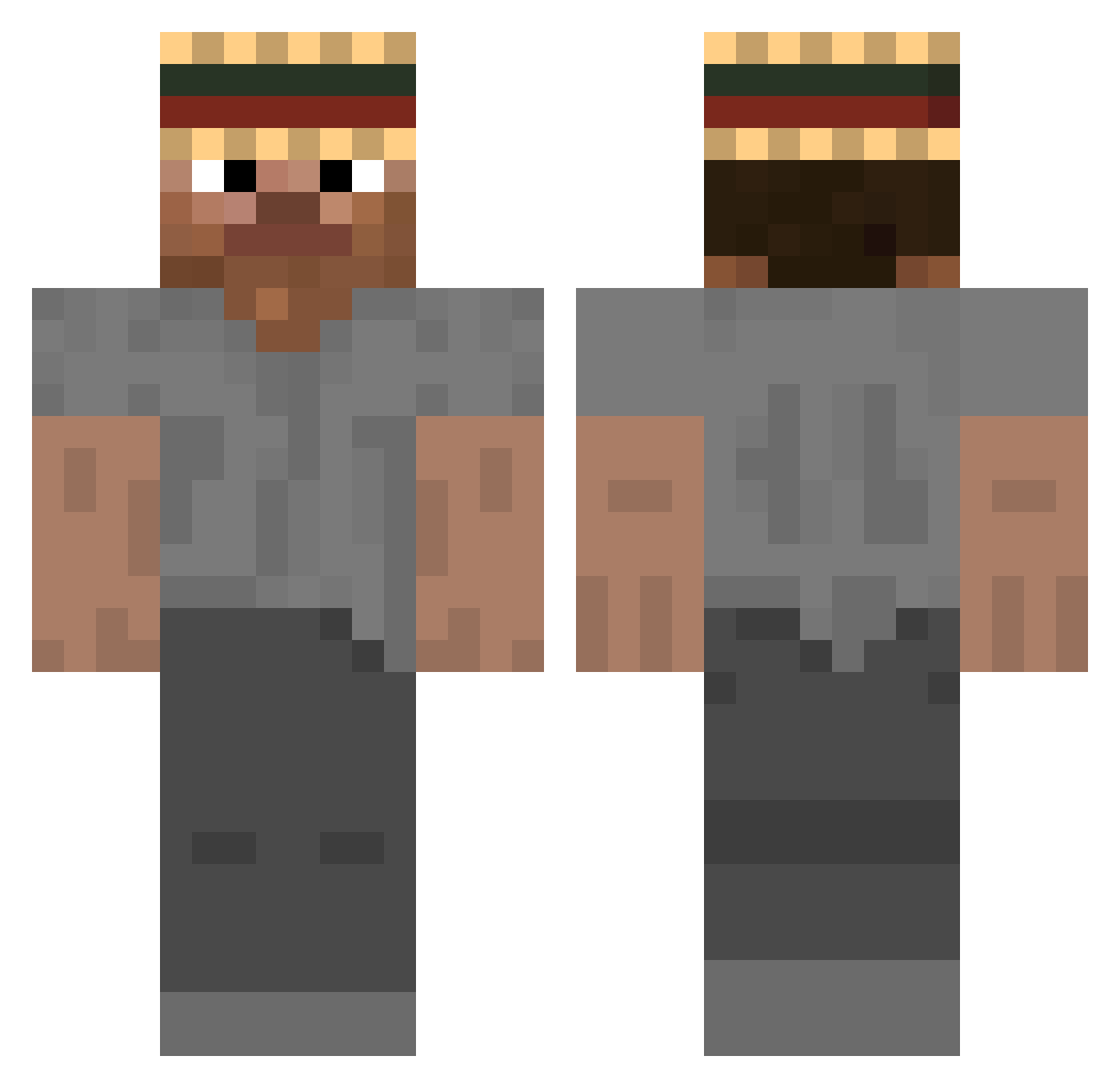 lilpeop Minecraft skin, front and back view