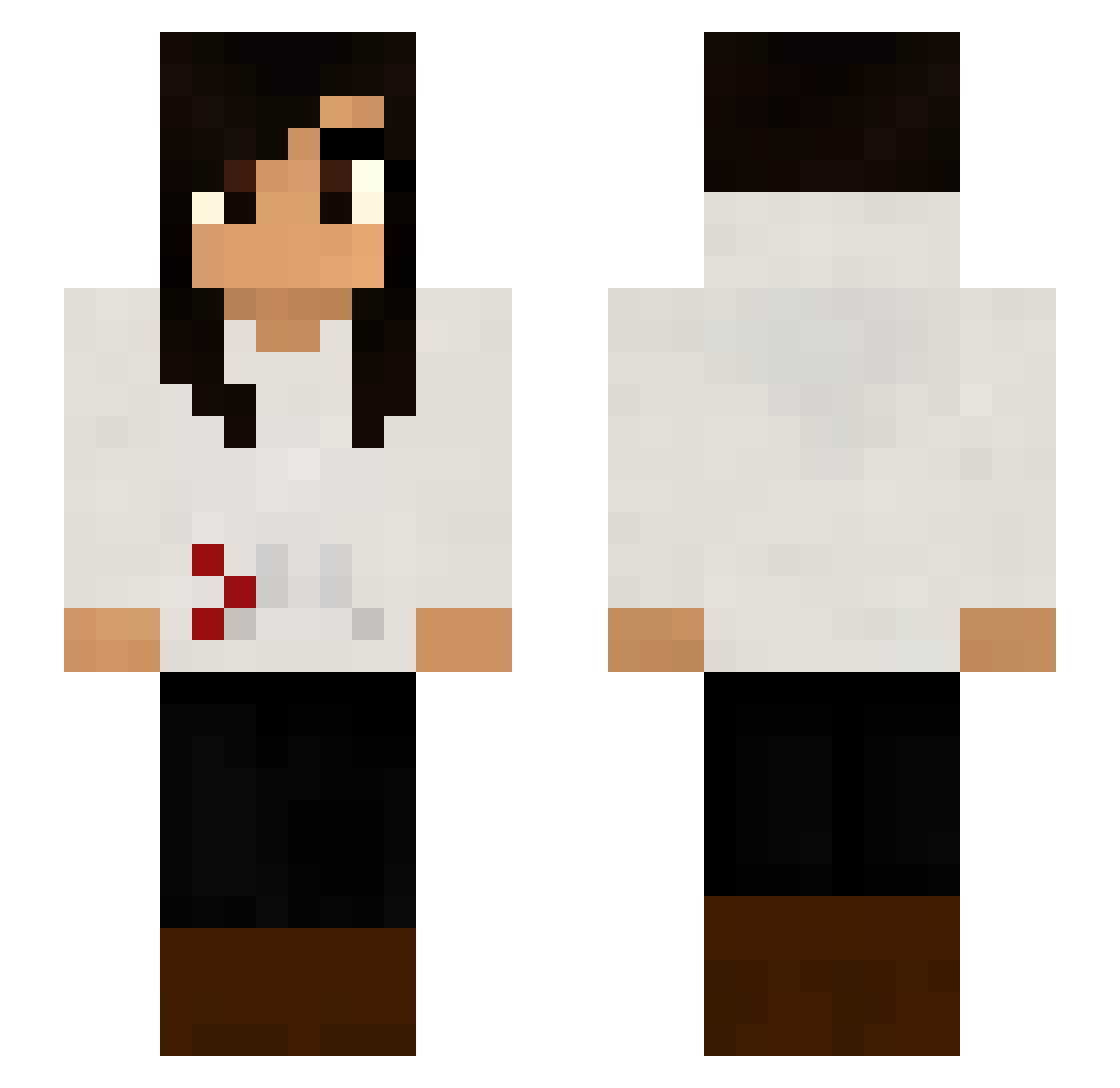 cathedrals Minecraft skin, front and back view
