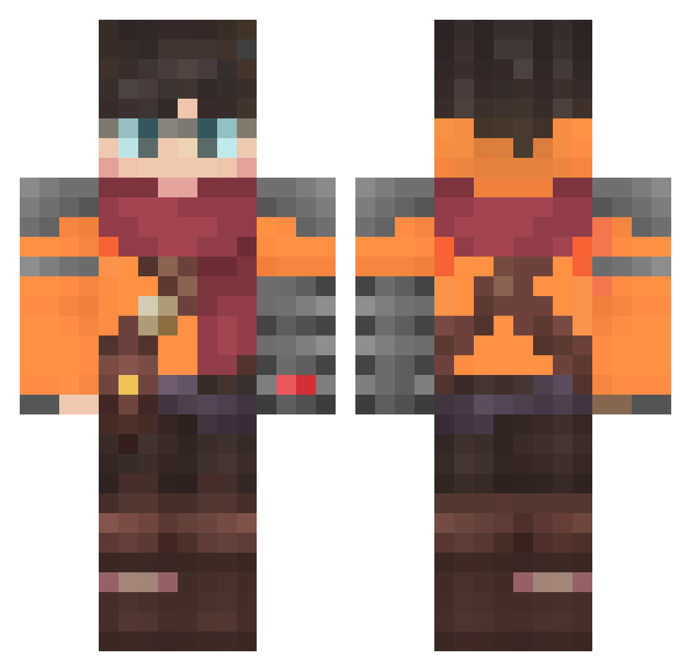 Ikerxd777 Minecraft skin, front and back view
