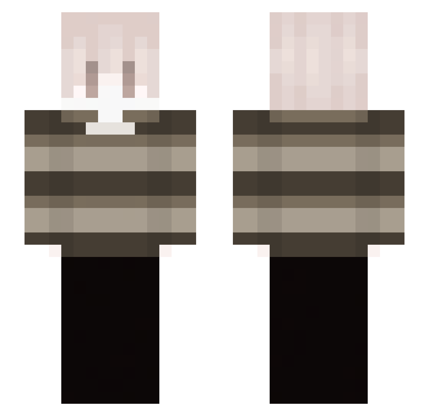 Absxl Minecraft skin, front and back view