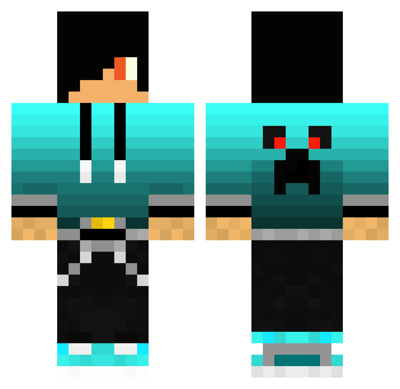 Netma Minecraft skin, front and back view