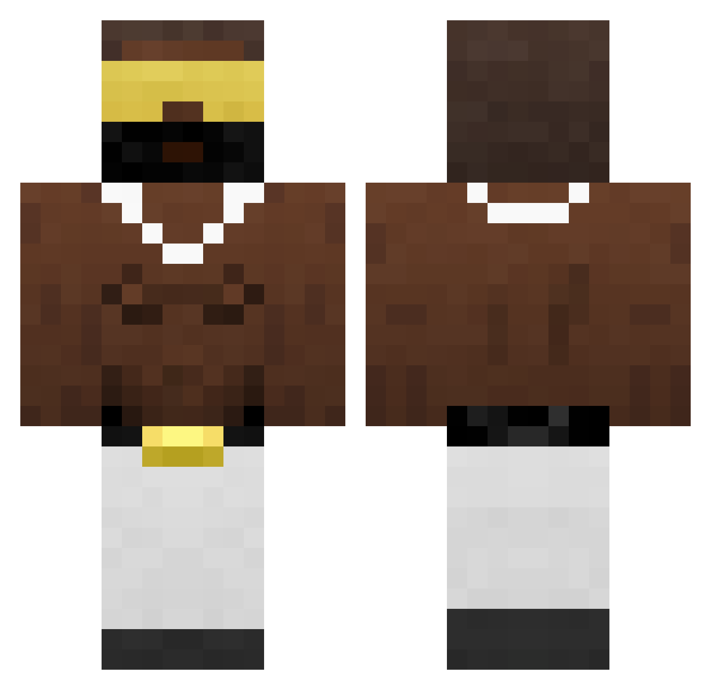 Yours Minecraft skin, front and back view
