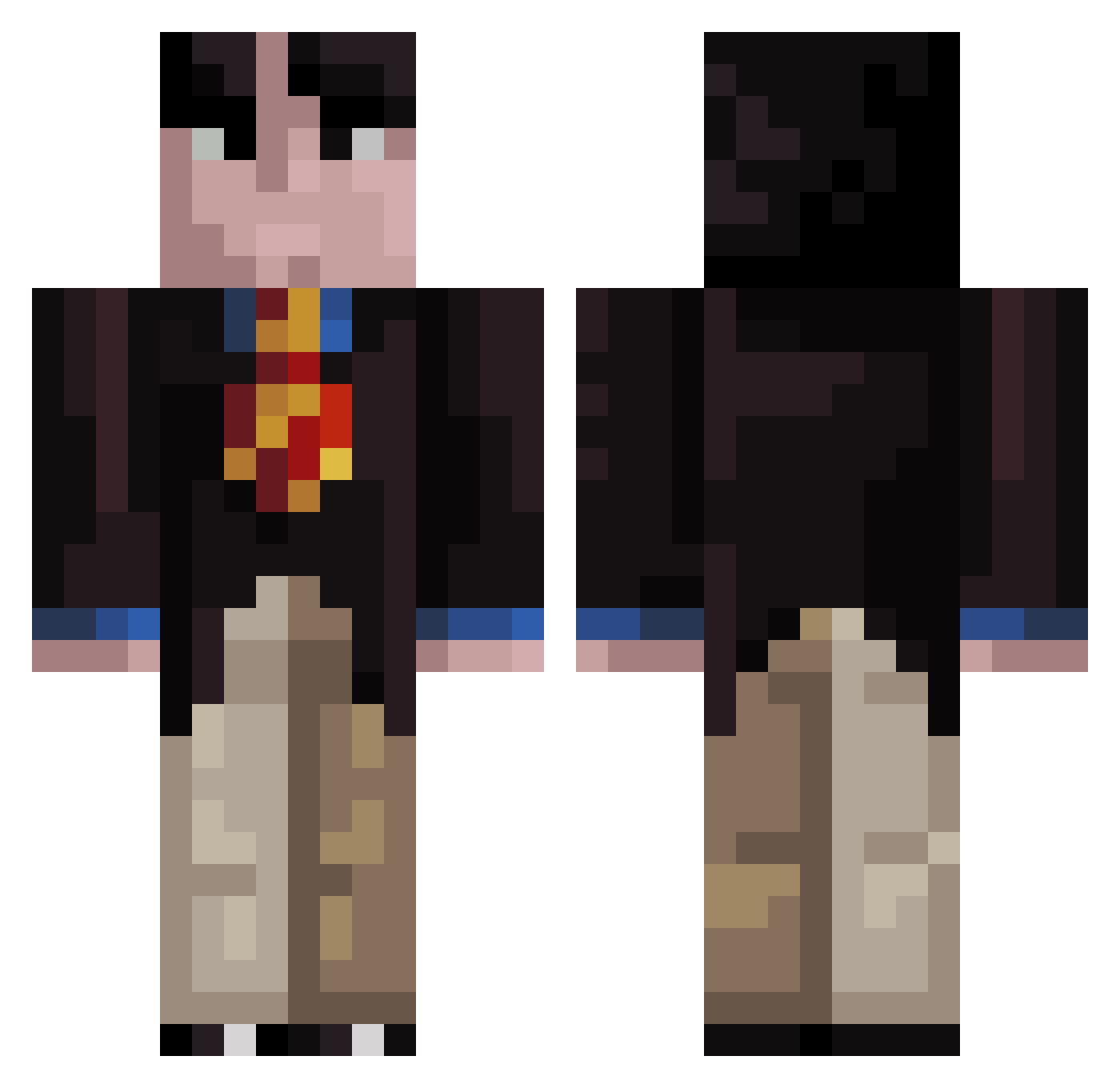 willadams Minecraft skin, front and back view