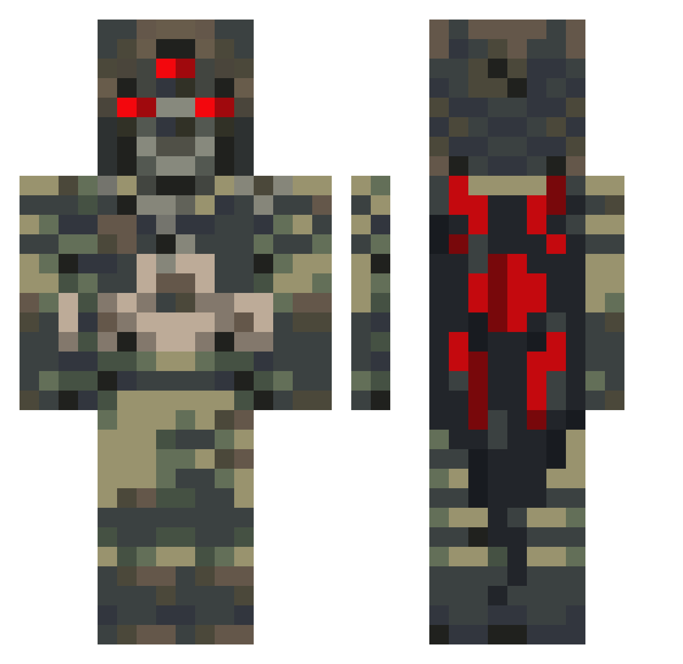 EXotic_BUtters90 Minecraft skin, front and back view