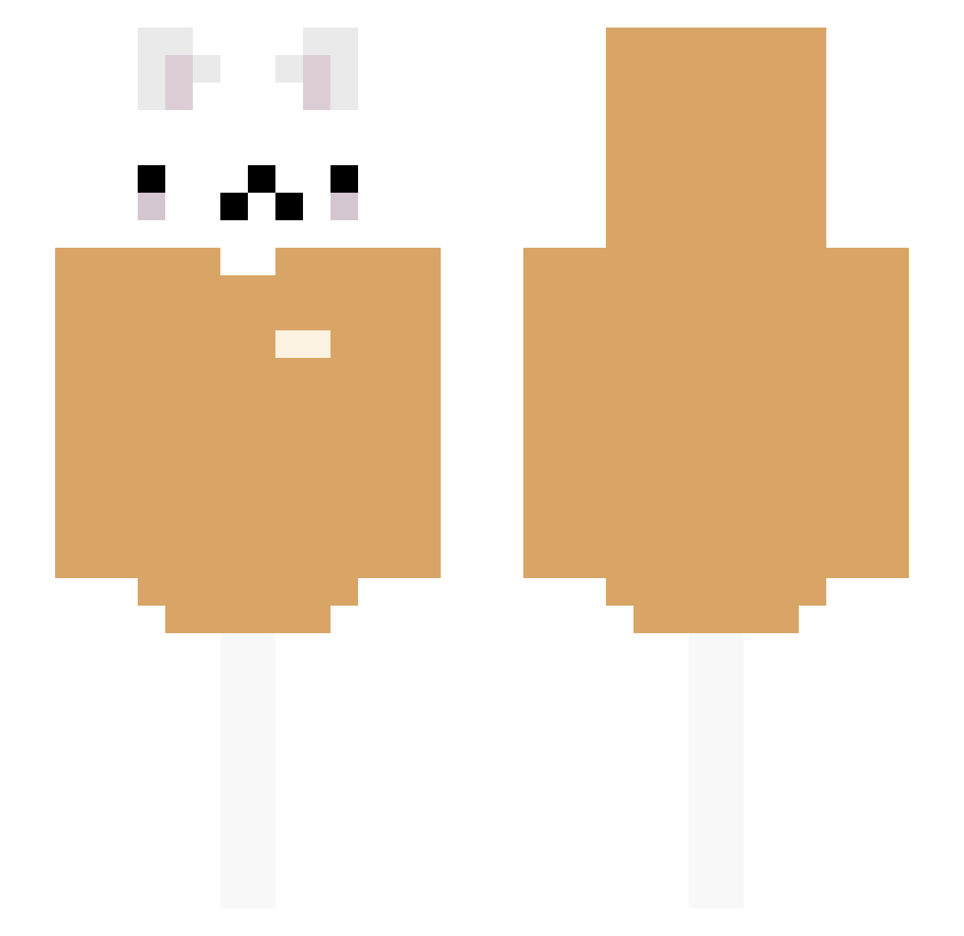 Burhead Minecraft skin, front and back view
