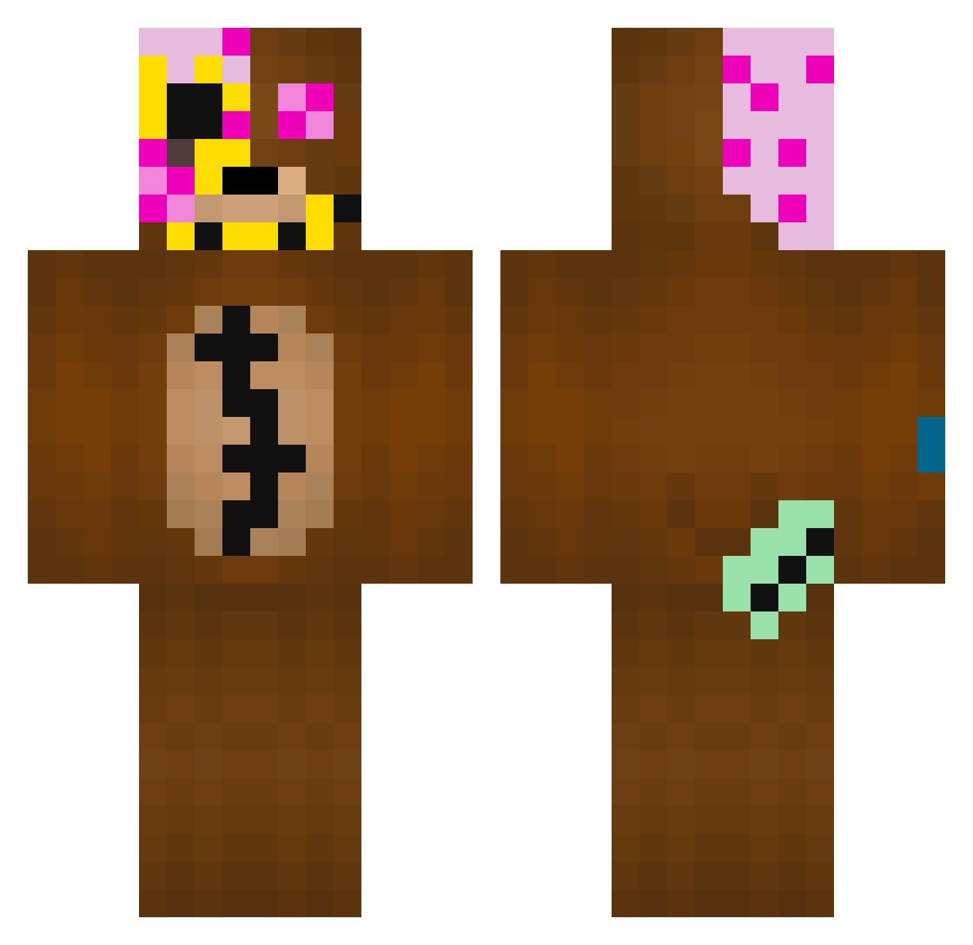tixumof Minecraft skin, front and back view