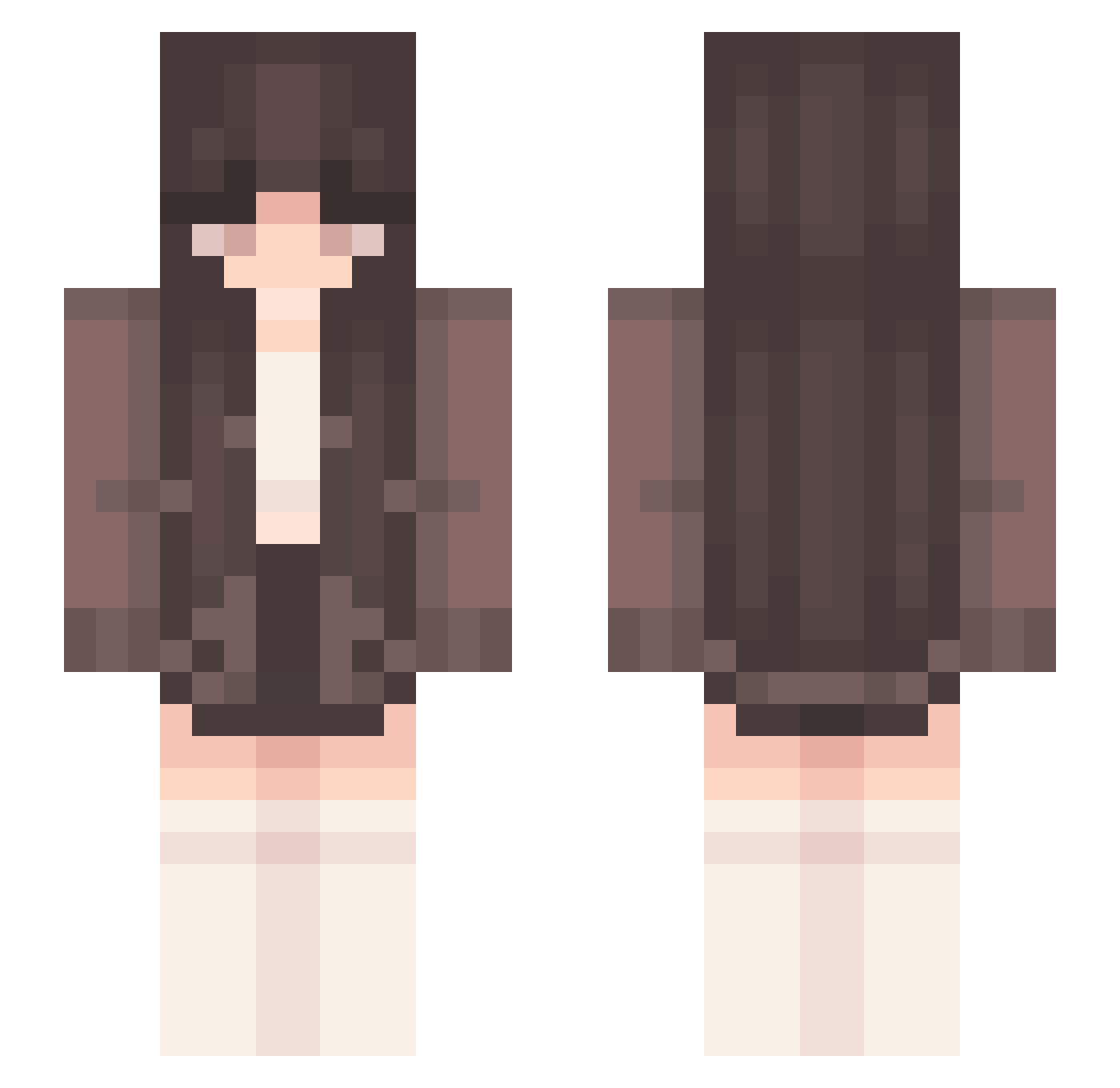 Kikieileen Minecraft skin, front and back view