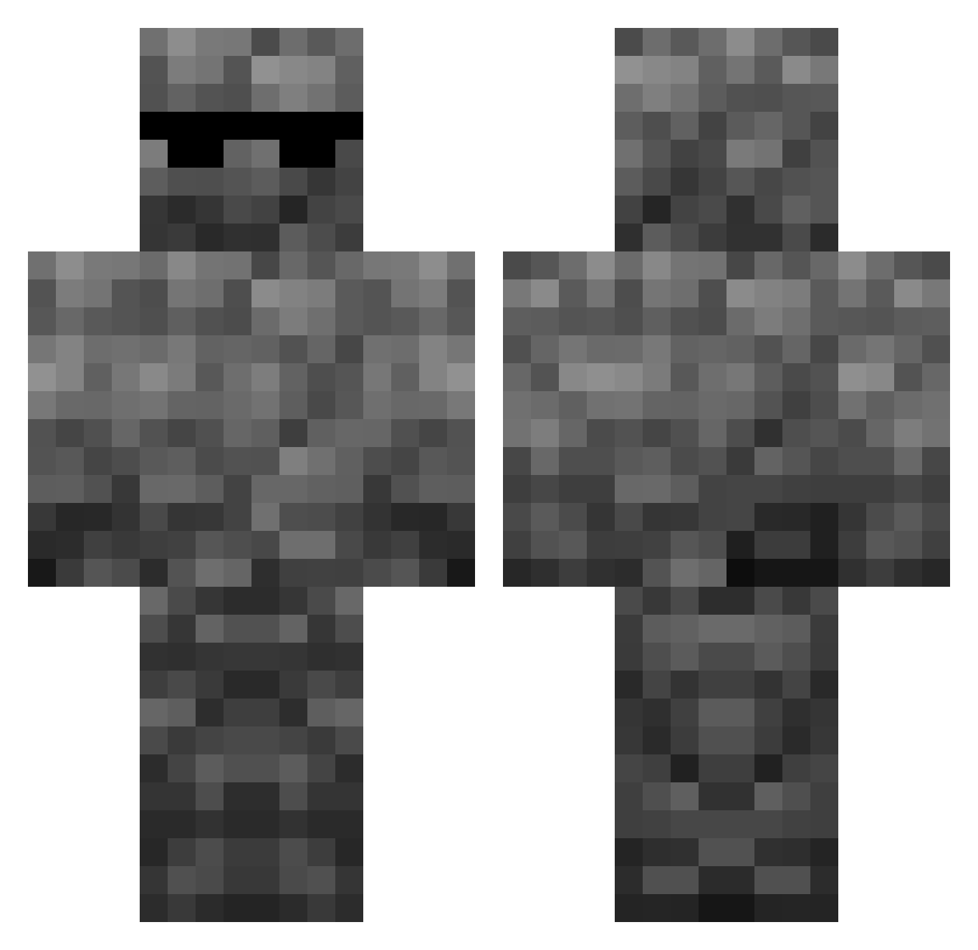 Dull Minecraft skin, front and back view