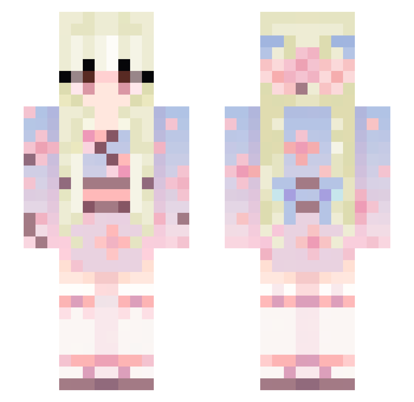 Koi99 Minecraft skin, front and back view