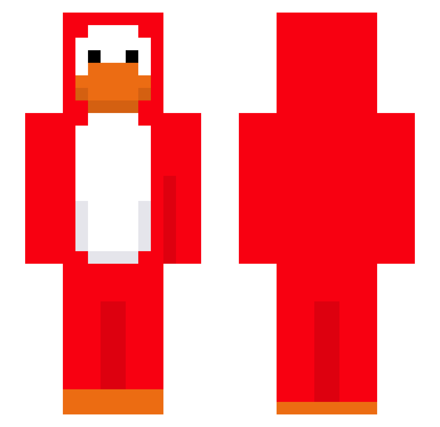 sustinabustina Minecraft skin, front and back view