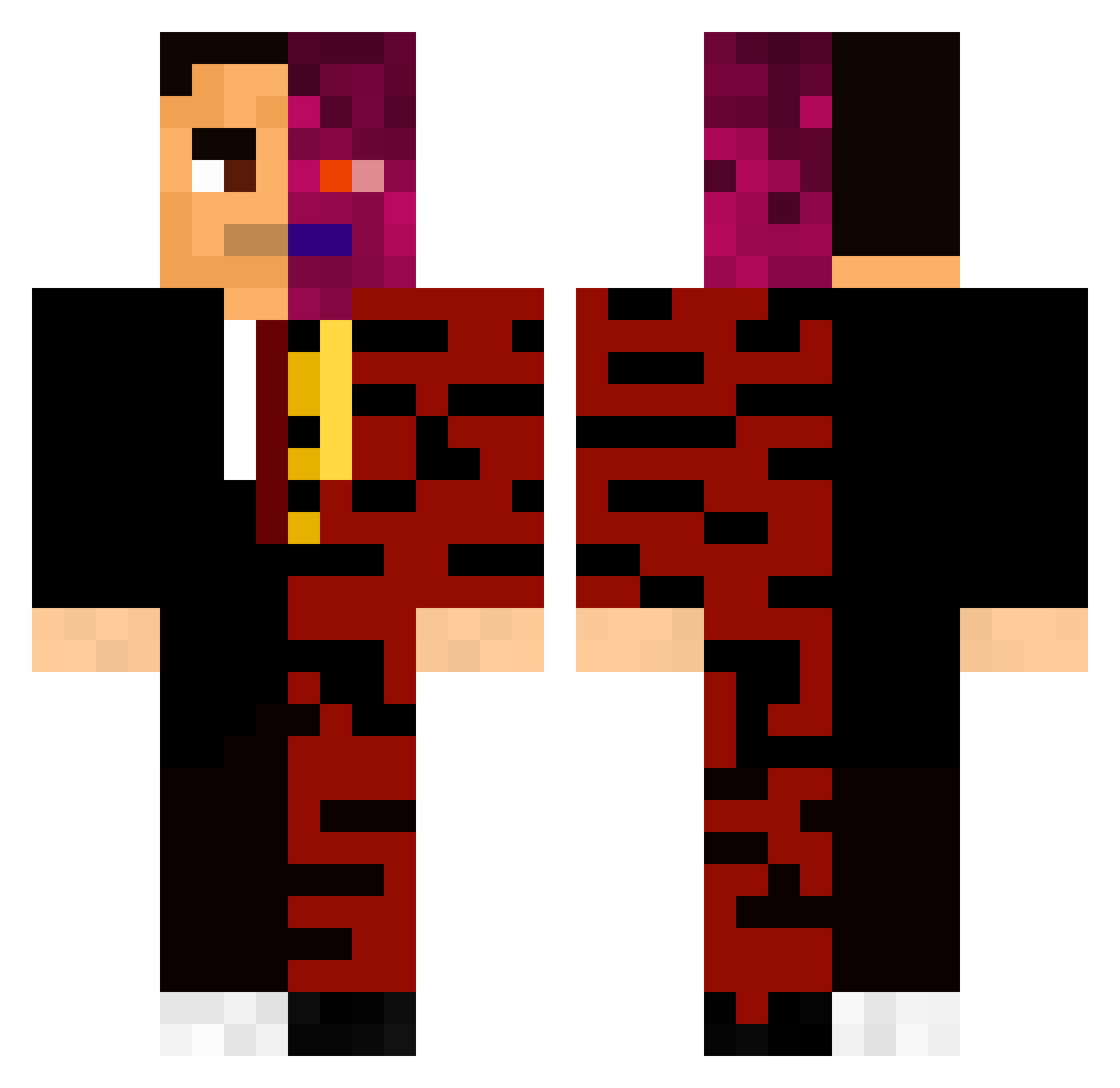 Duffer57 Minecraft skin, front and back view