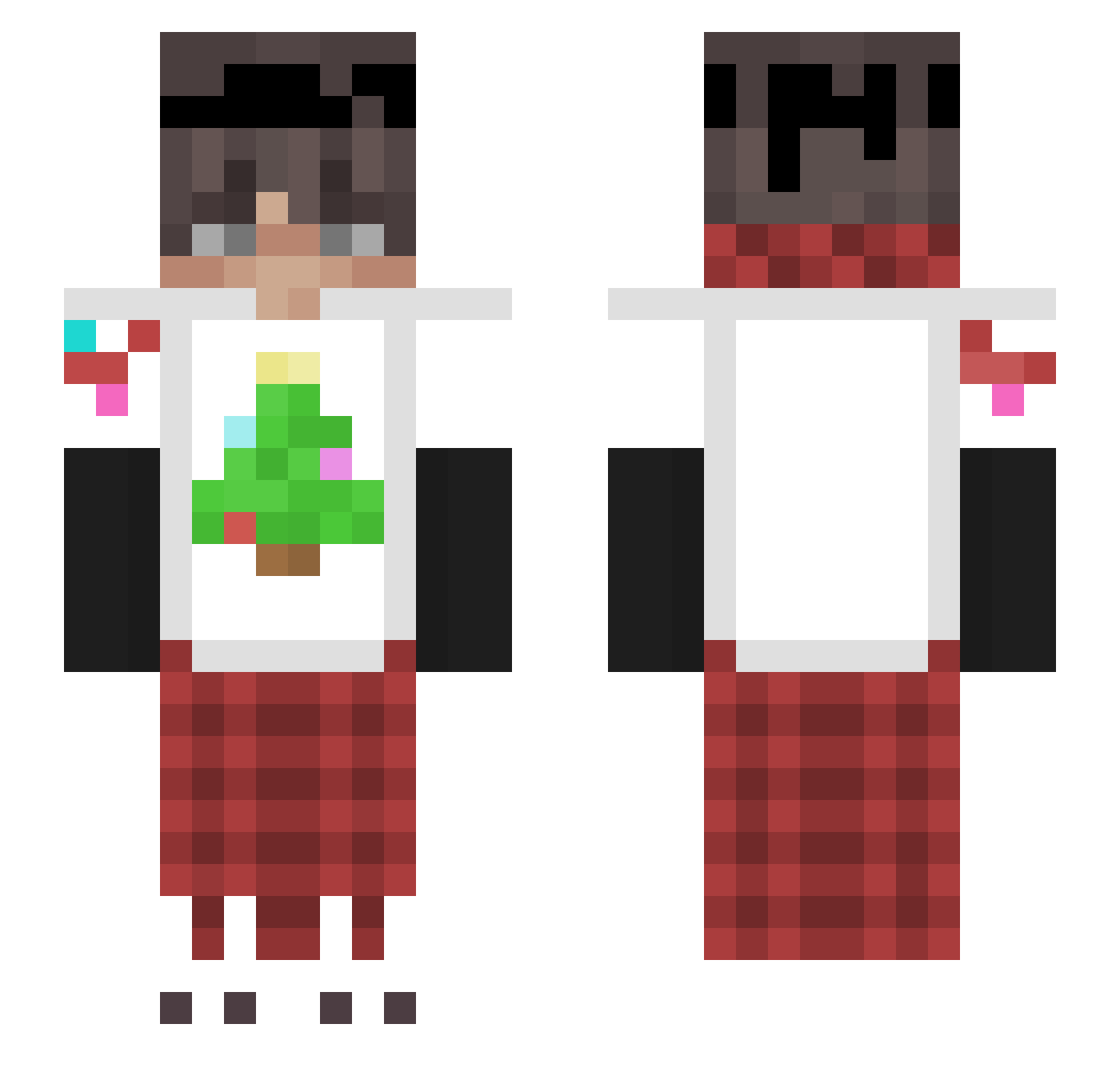 qivery Minecraft skin, front and back view