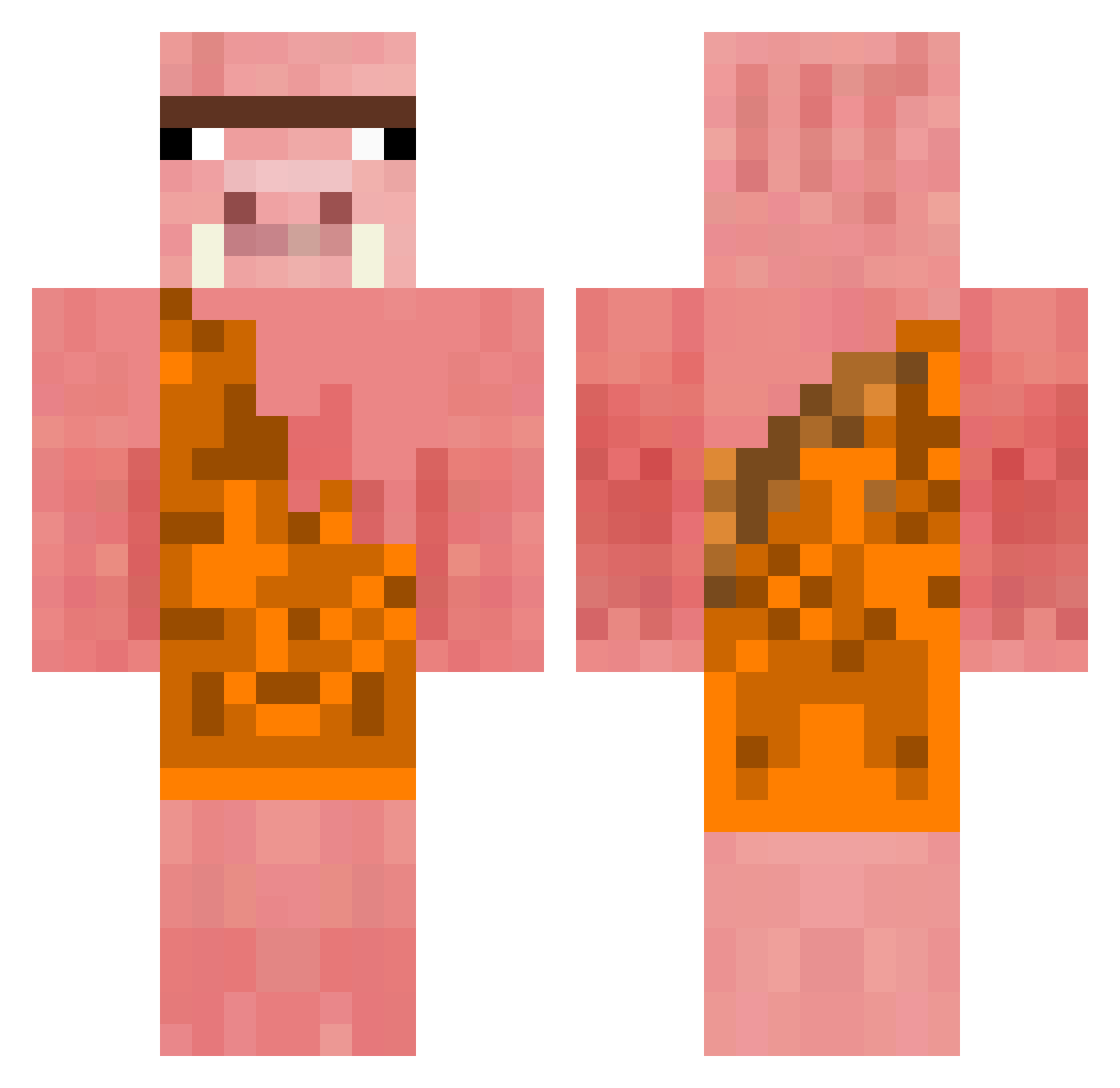 IbisMan Minecraft skin, front and back view