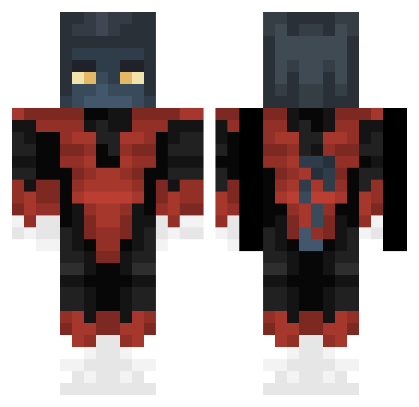 6abriel Minecraft skin, front and back view