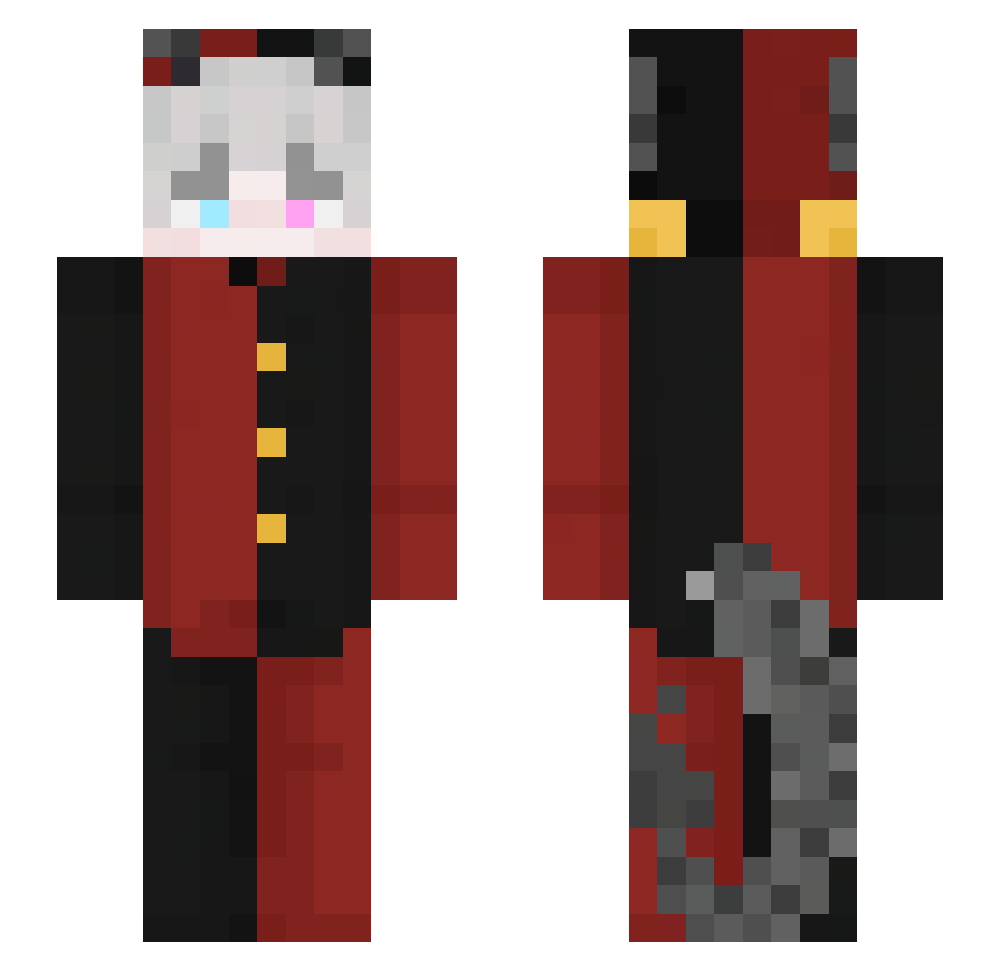 LinHikana Minecraft skin, front and back view