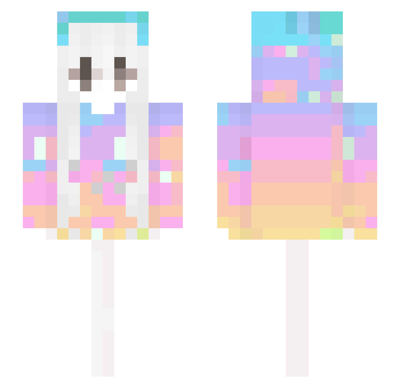 Aquaticpony11 Minecraft skin, front and back view