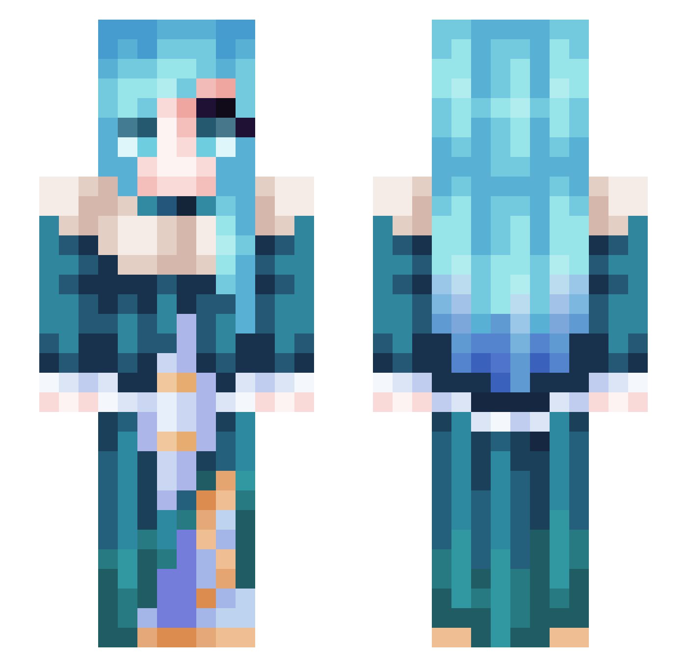 Bleishi Minecraft skin, front and back view