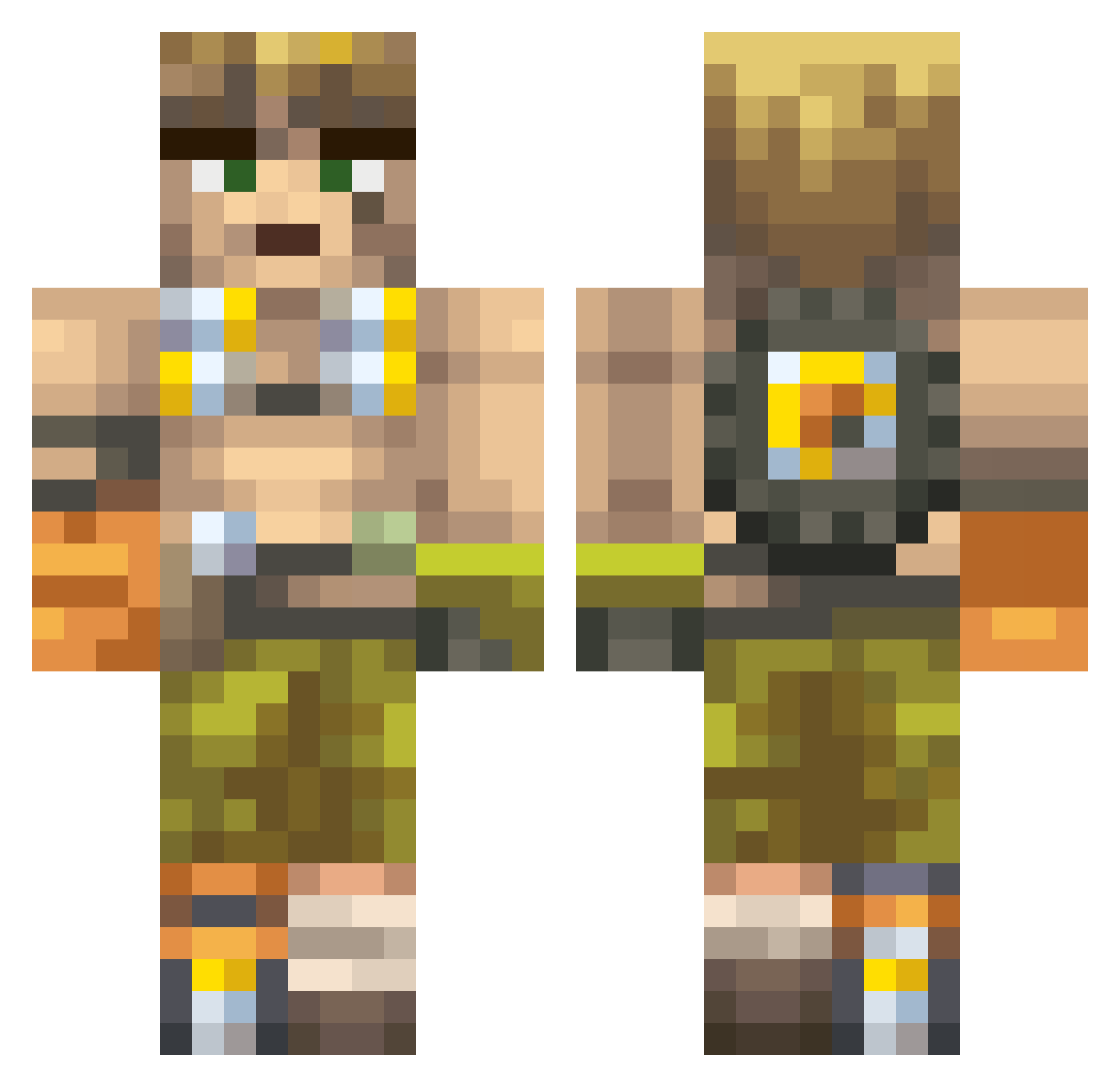 Lishan_Farber Minecraft skin, front and back view
