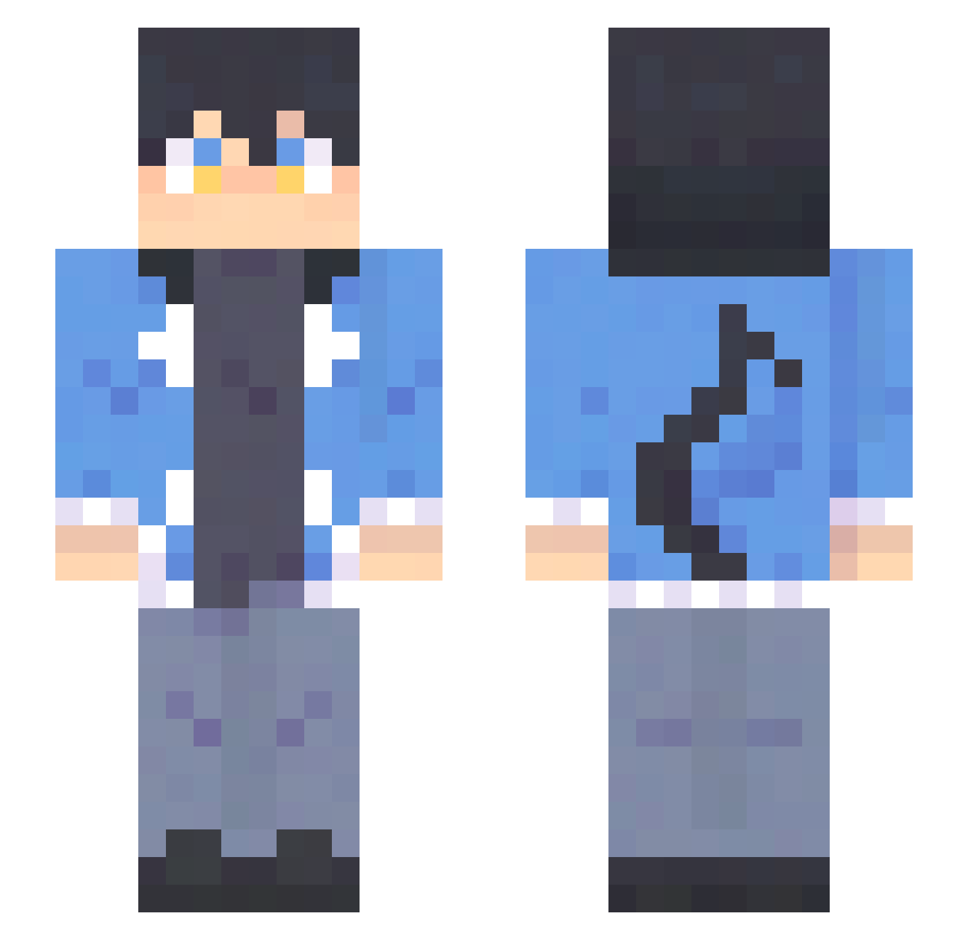 soma616 Minecraft skin, front and back view