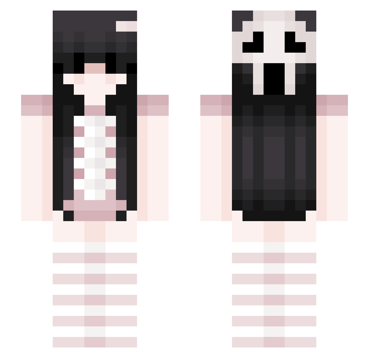 3nori Minecraft skin, front and back view