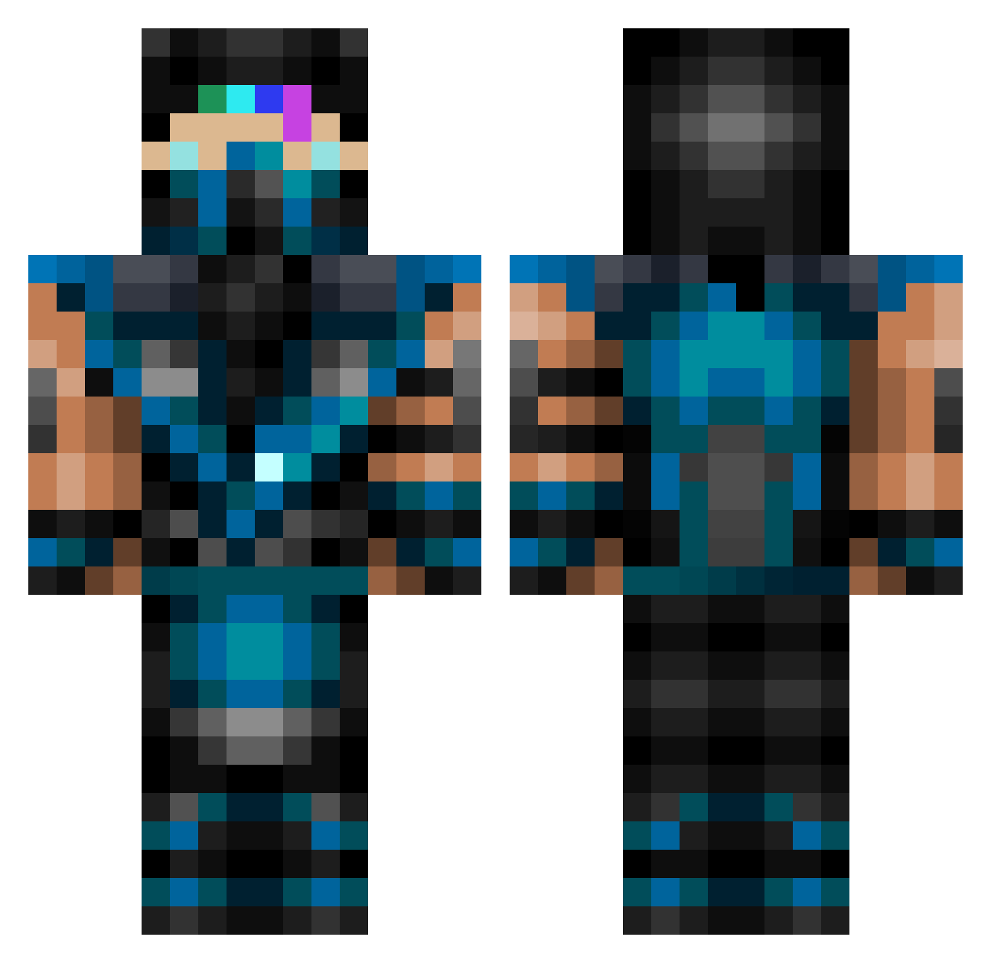 iDeathstrike_ Minecraft skin, front and back view