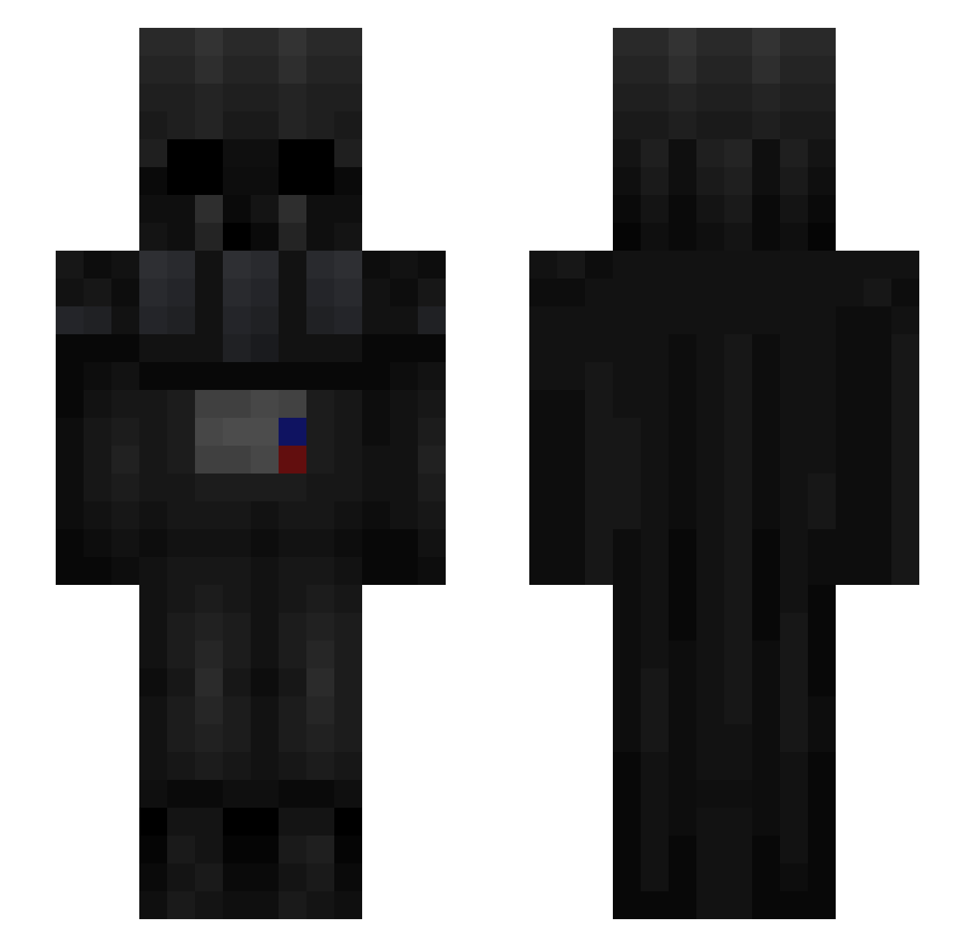 vvaider Minecraft skin, front and back view