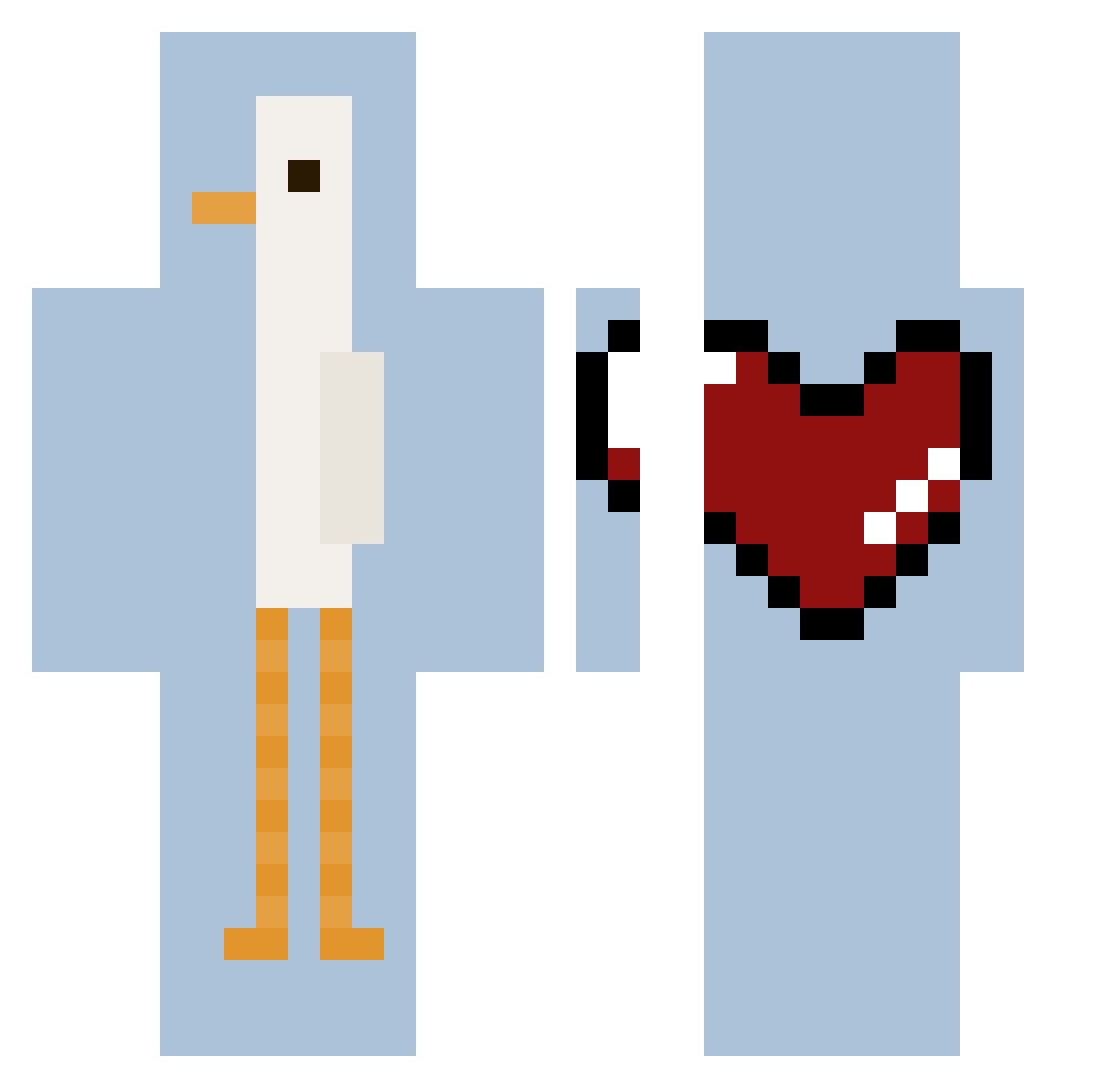 Galbitroix Minecraft skin, front and back view
