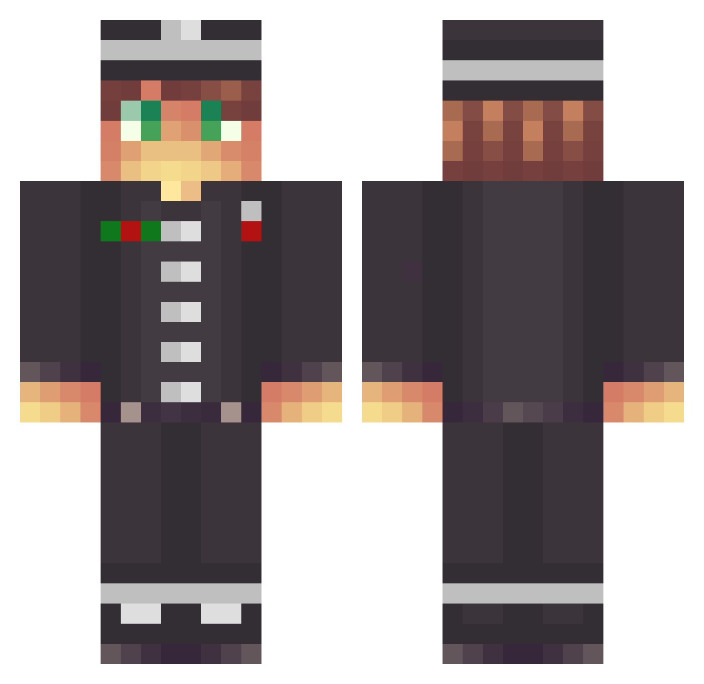 Misha_Miha34 Minecraft skin, front and back view