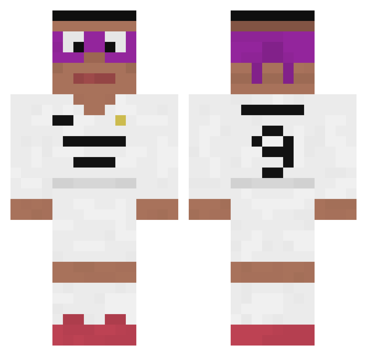 TELHUNDRED Minecraft skin, front and back view