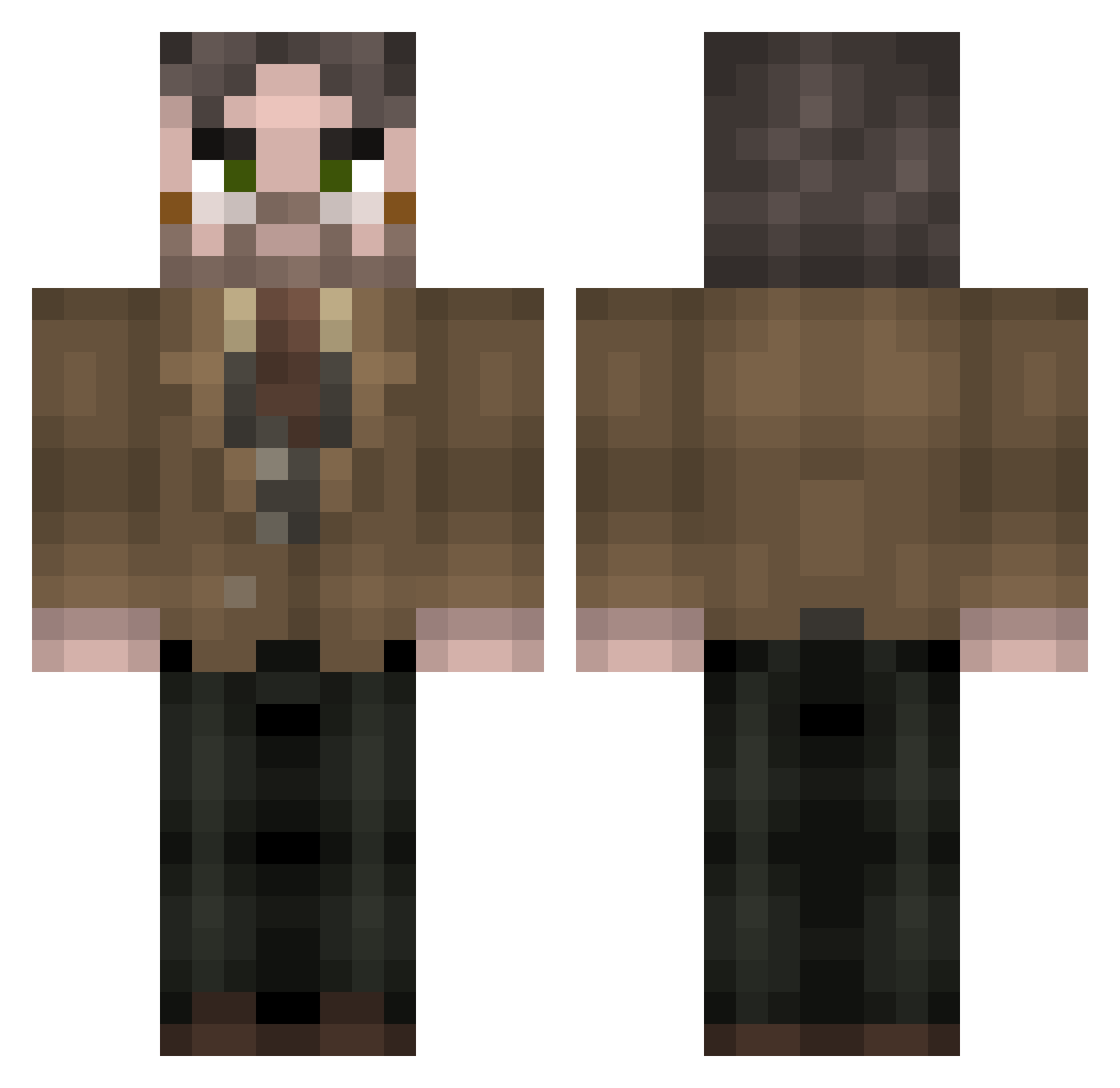 TabulateHarp36 Minecraft skin, front and back view