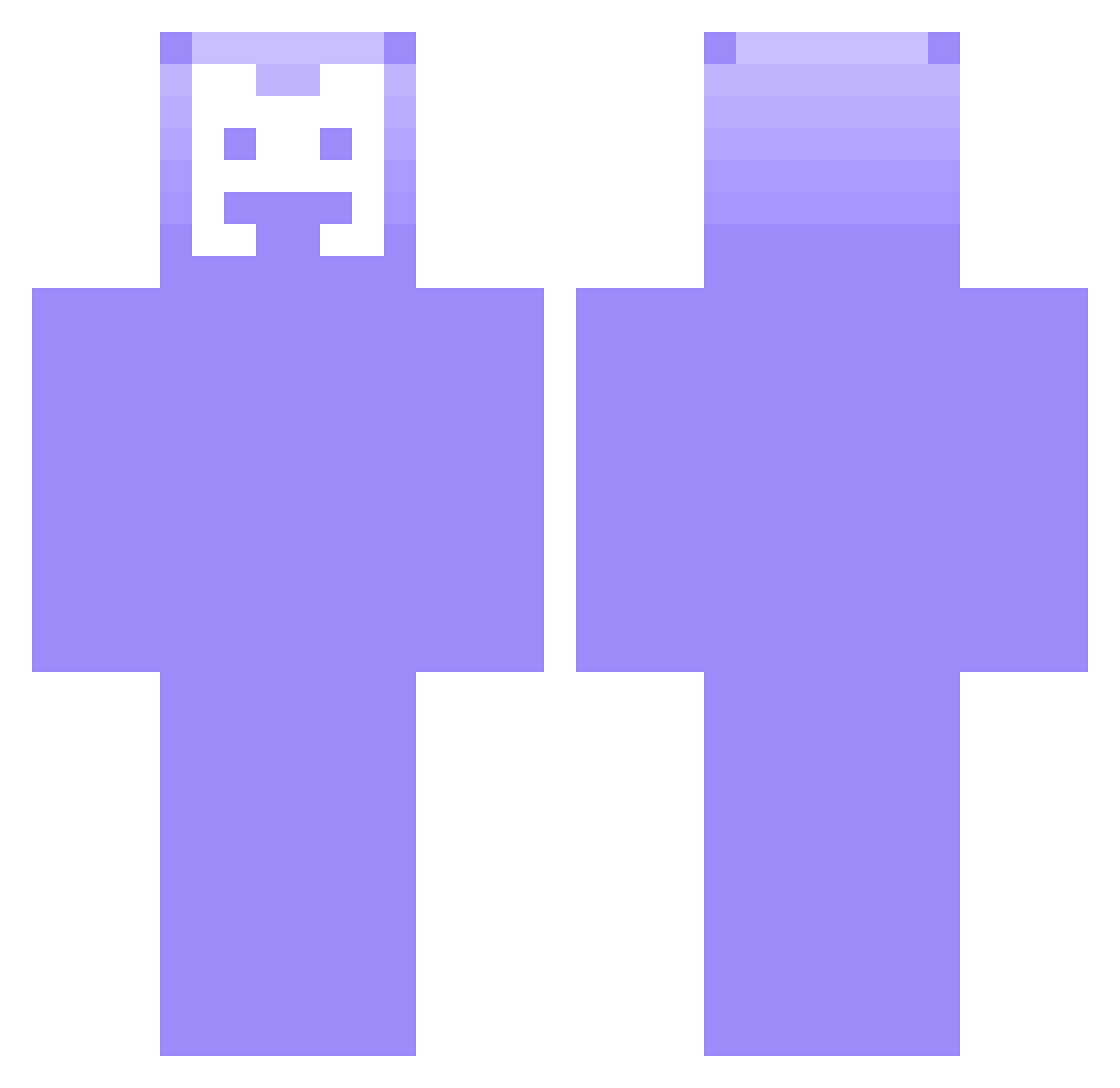 Discoord Minecraft skin, front and back view
